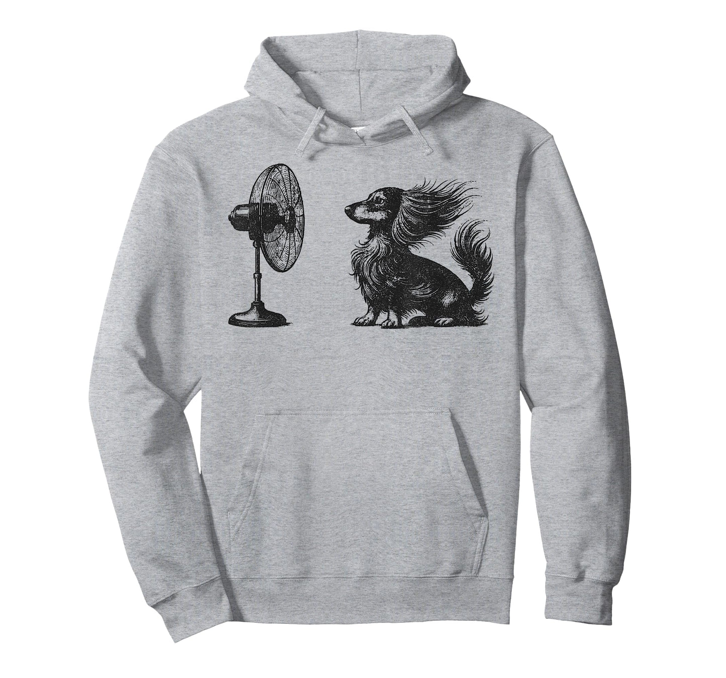 Funny Long haired Dachshund Dog with Fan Doxie Wiener Dog T-Shirt