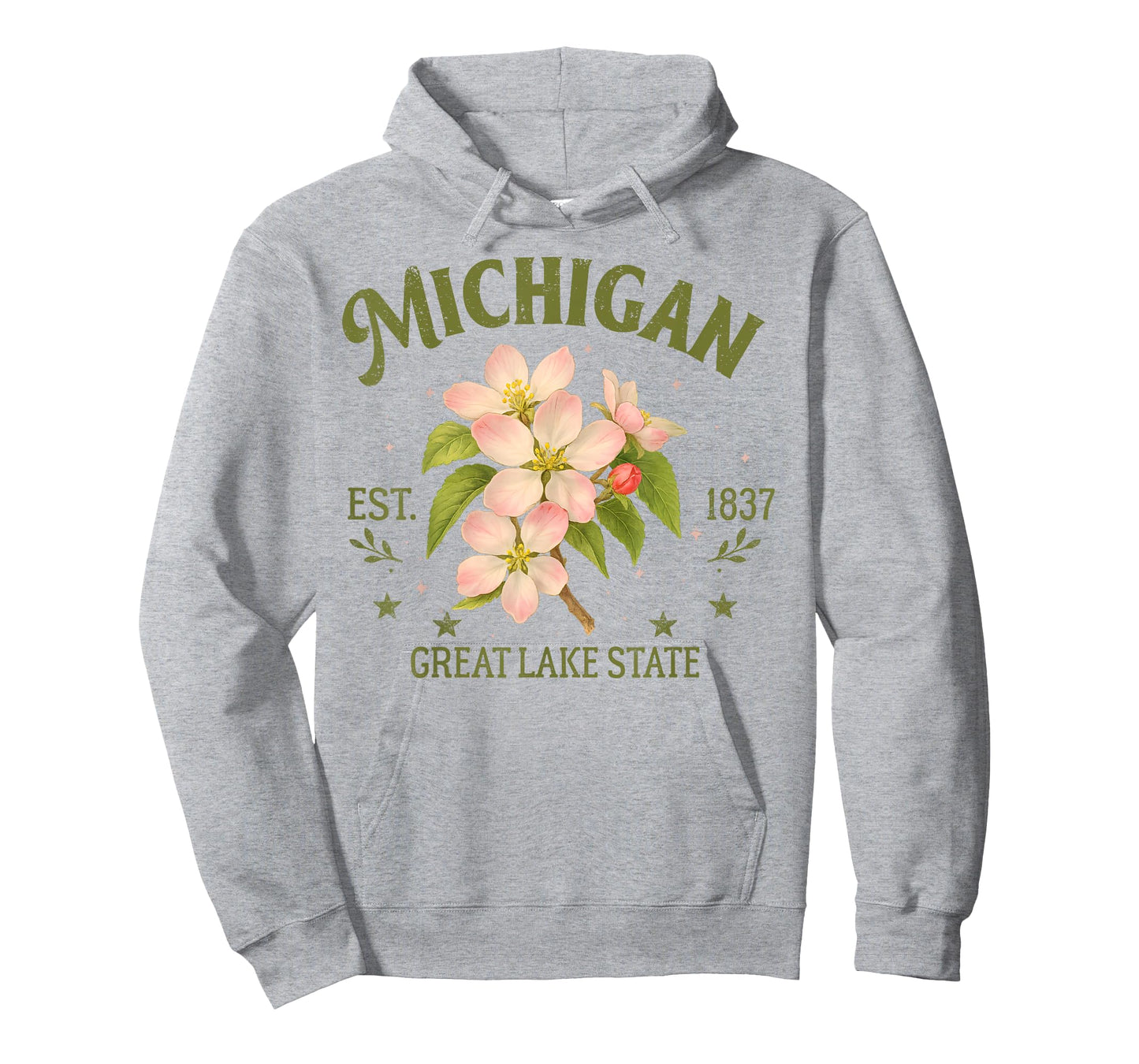 Michigan Traveling Great Lake State Souvenir Apple Blossom T-Shirt