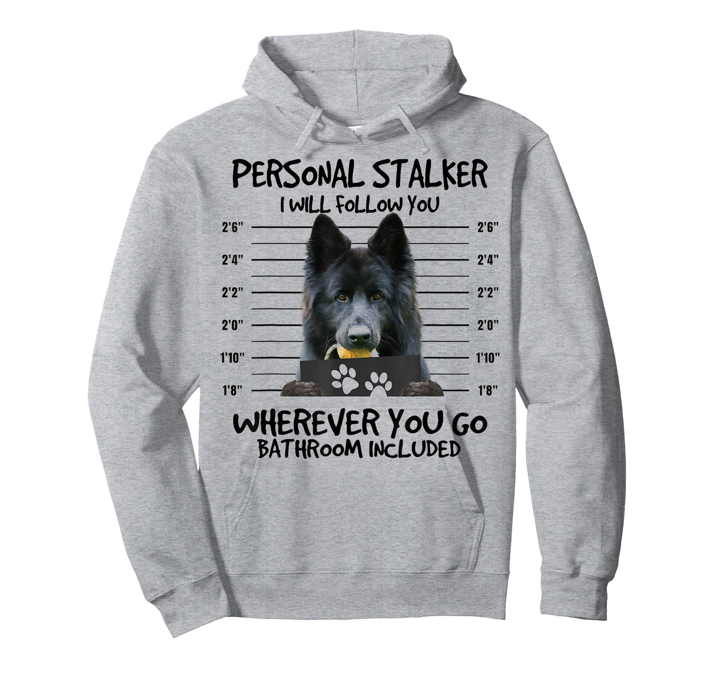 Funny Personal Stalker Long-Haired Black German Shepherd Dog T-Shirt