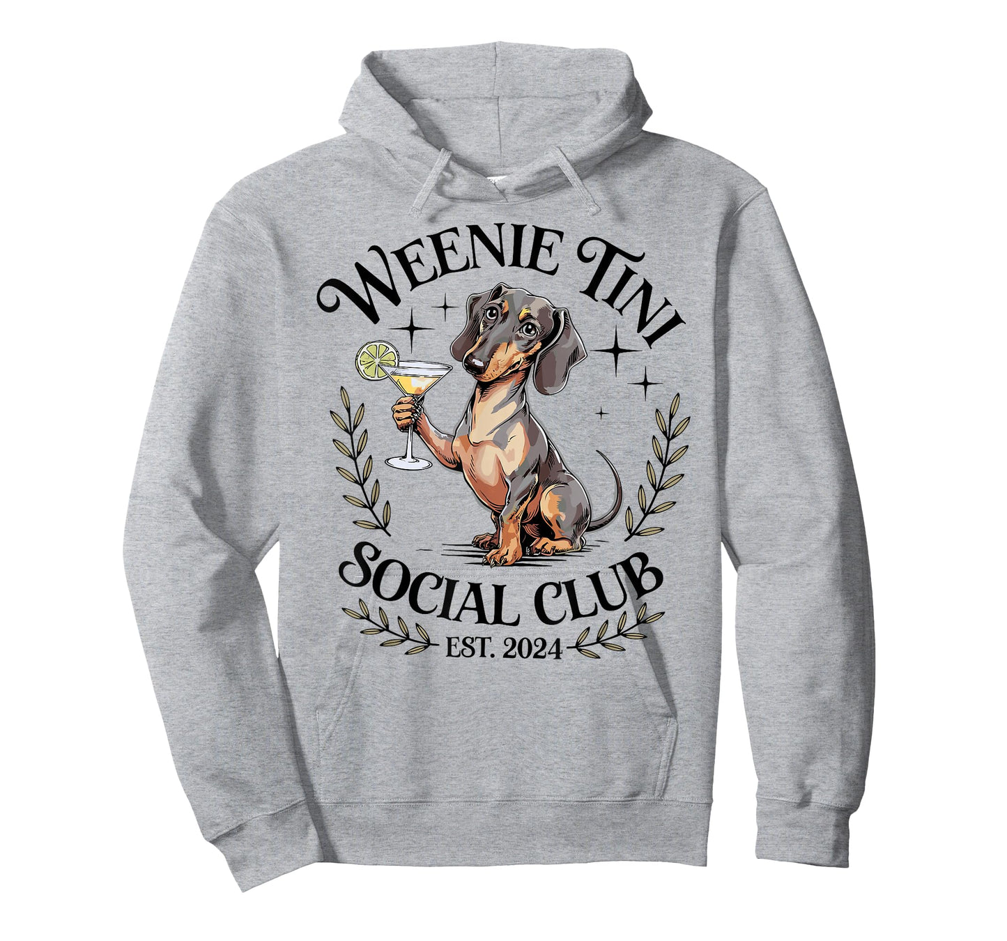 Dachshund Weenie Tini Social Club Lover funny Weiner Dog T-Shirt