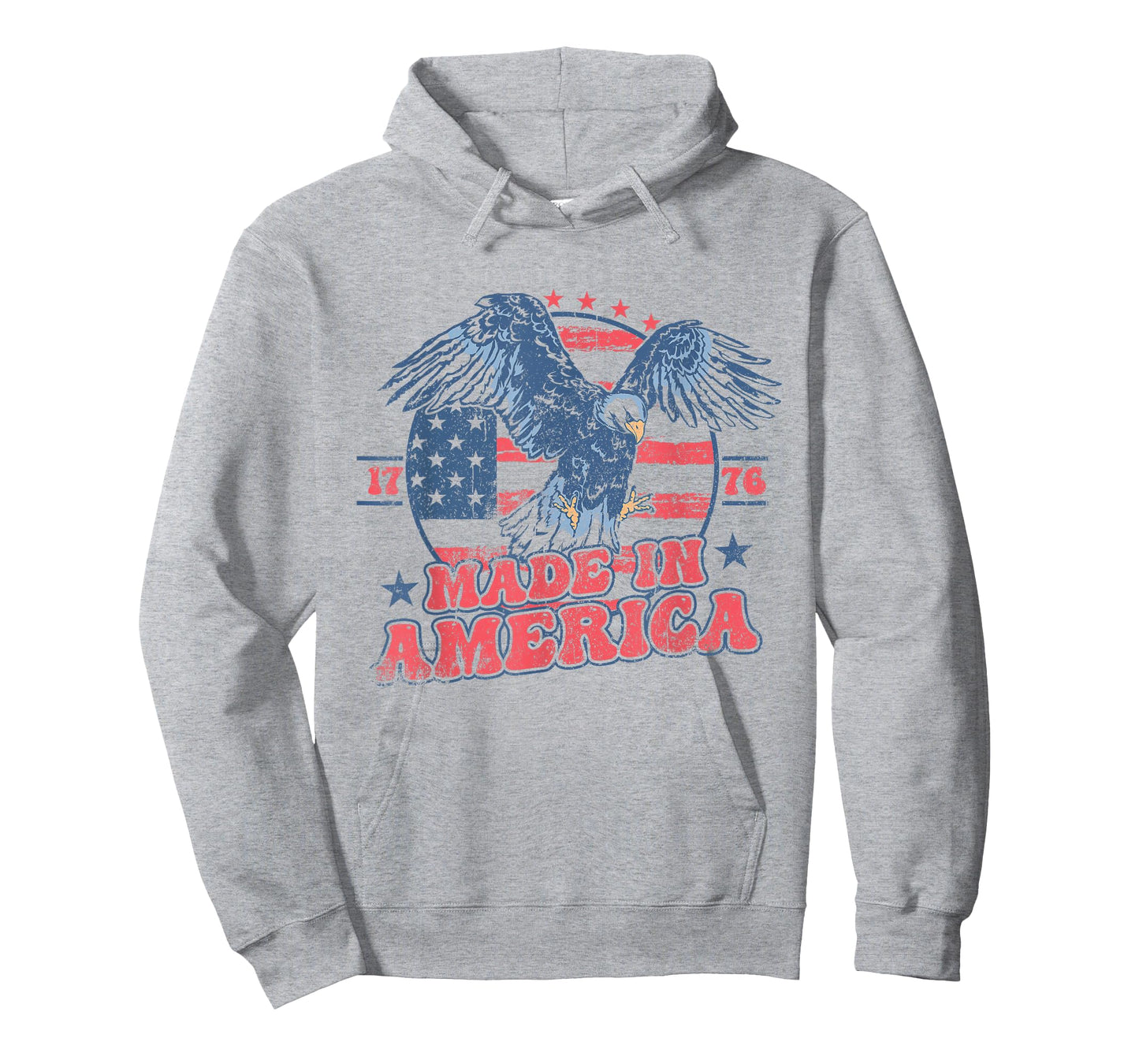 4th of July Groovy Eagle 1776 Made In America Vintage Retro T-Shirt