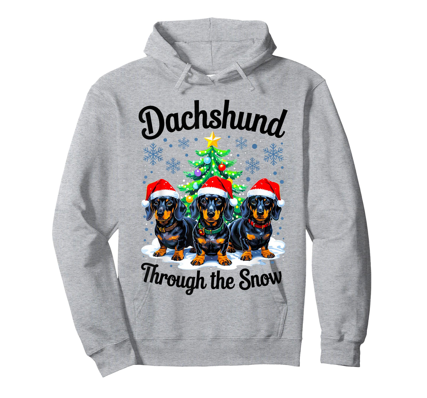 Funny Dachshund Through The Snow Christmas Light Dog Lovers T-Shirt