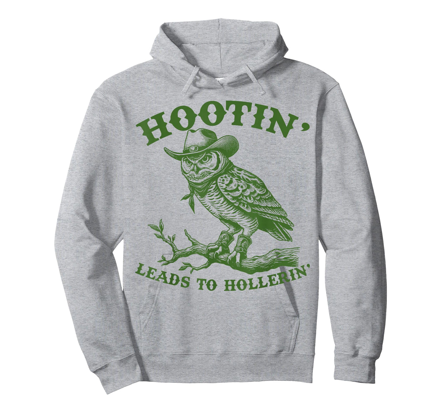 Hootin Leads To Hollerin Funny Western Cowboy Owl T-Shirt