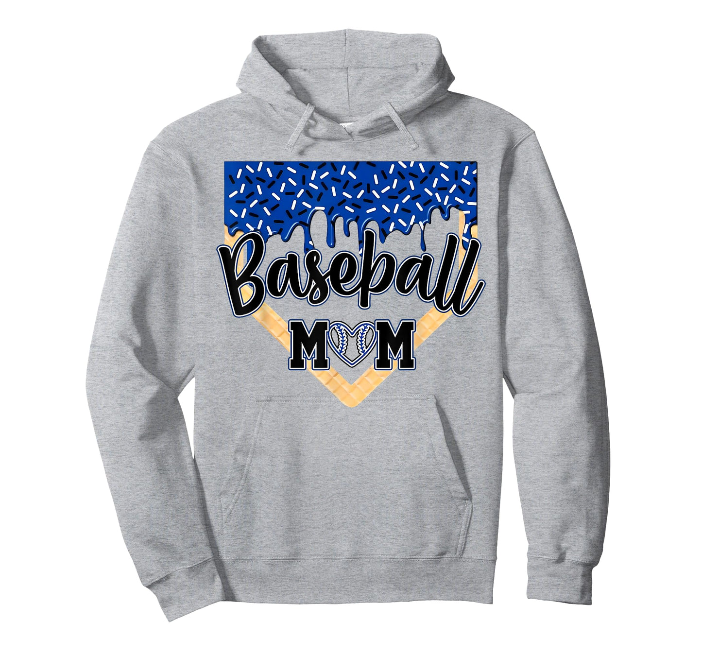 Baseball Mom Home Plate Ice Cream Drip with Sprinkles T-Shirt