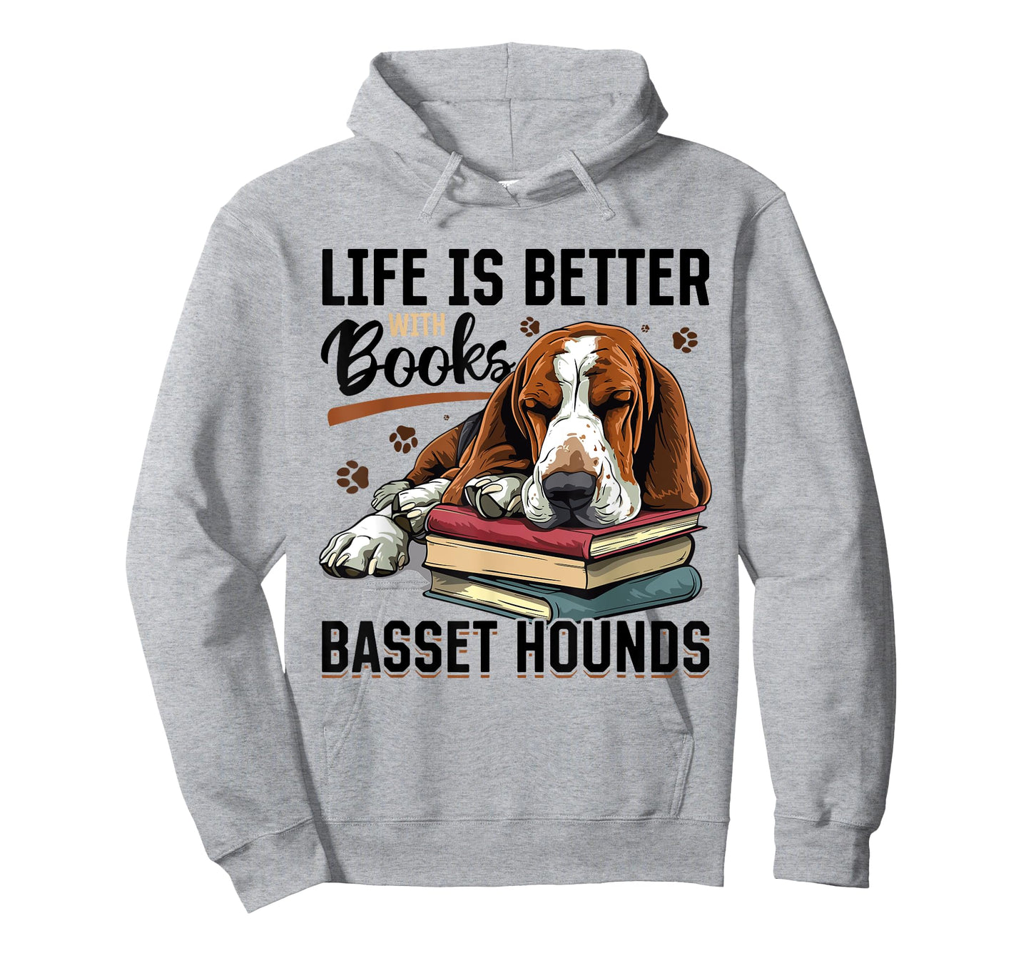 Basset Hound Dog Breed Life is Better with Books and a T-Shirt for Men Women Girls Kids