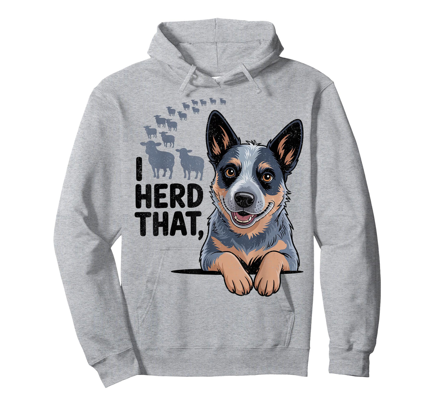 Cute Blue Heeler Illustration with Sheep and Farm Theme T-Shirt