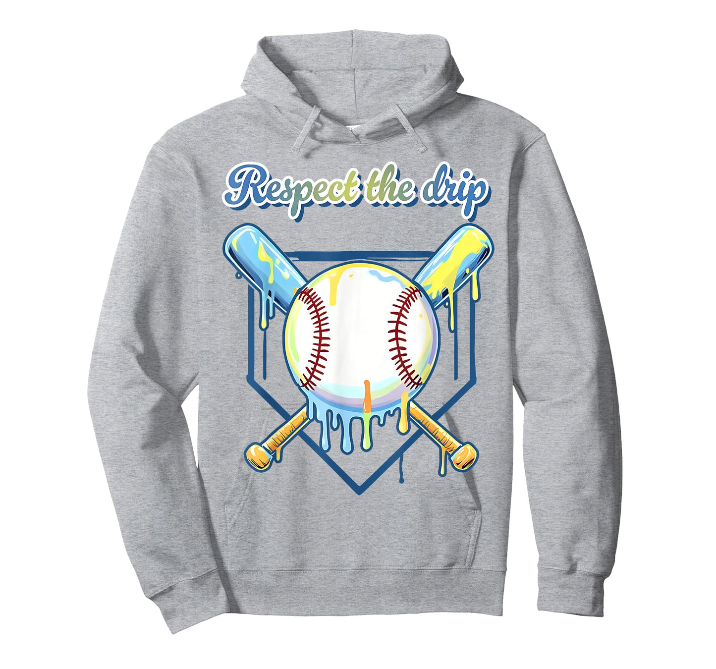 Respect The Drip Baseball Home Plate Ice Cream Drip T-Shirt