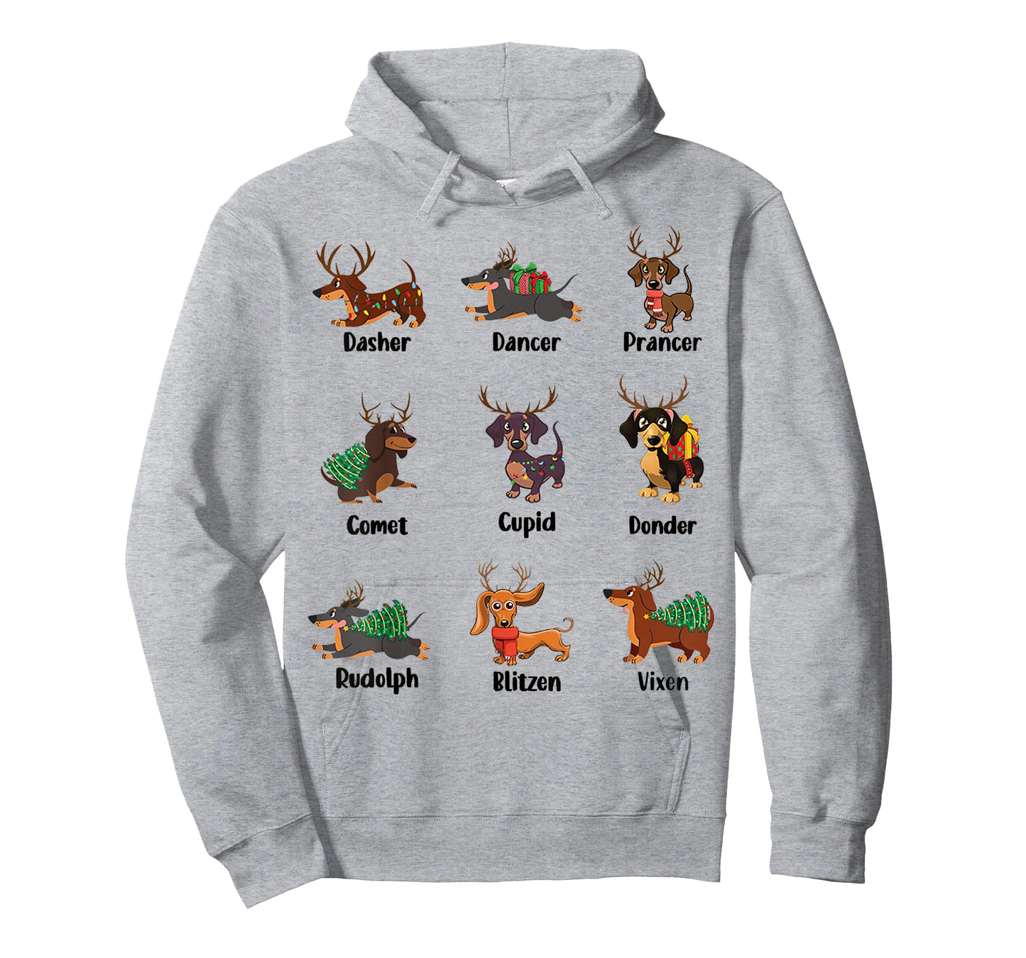 Funny Dachshund Names For Christmas tshirt Dancer . Dasher T-Shirt