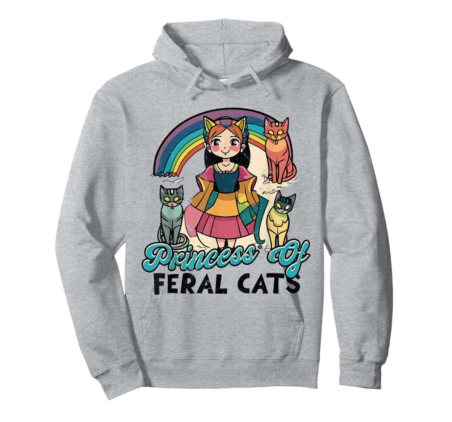 Anime Princess Of Feral Cats Manga Otaku Cat Kitten Lover T-Shirt