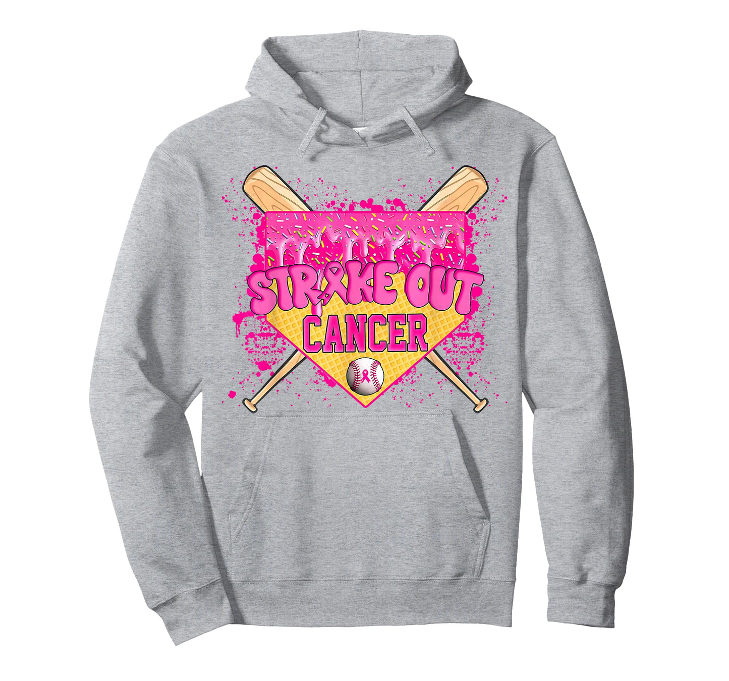 Strike Out Breast Cancer Warrior Baseball Drip Home Plate T-Shirt
