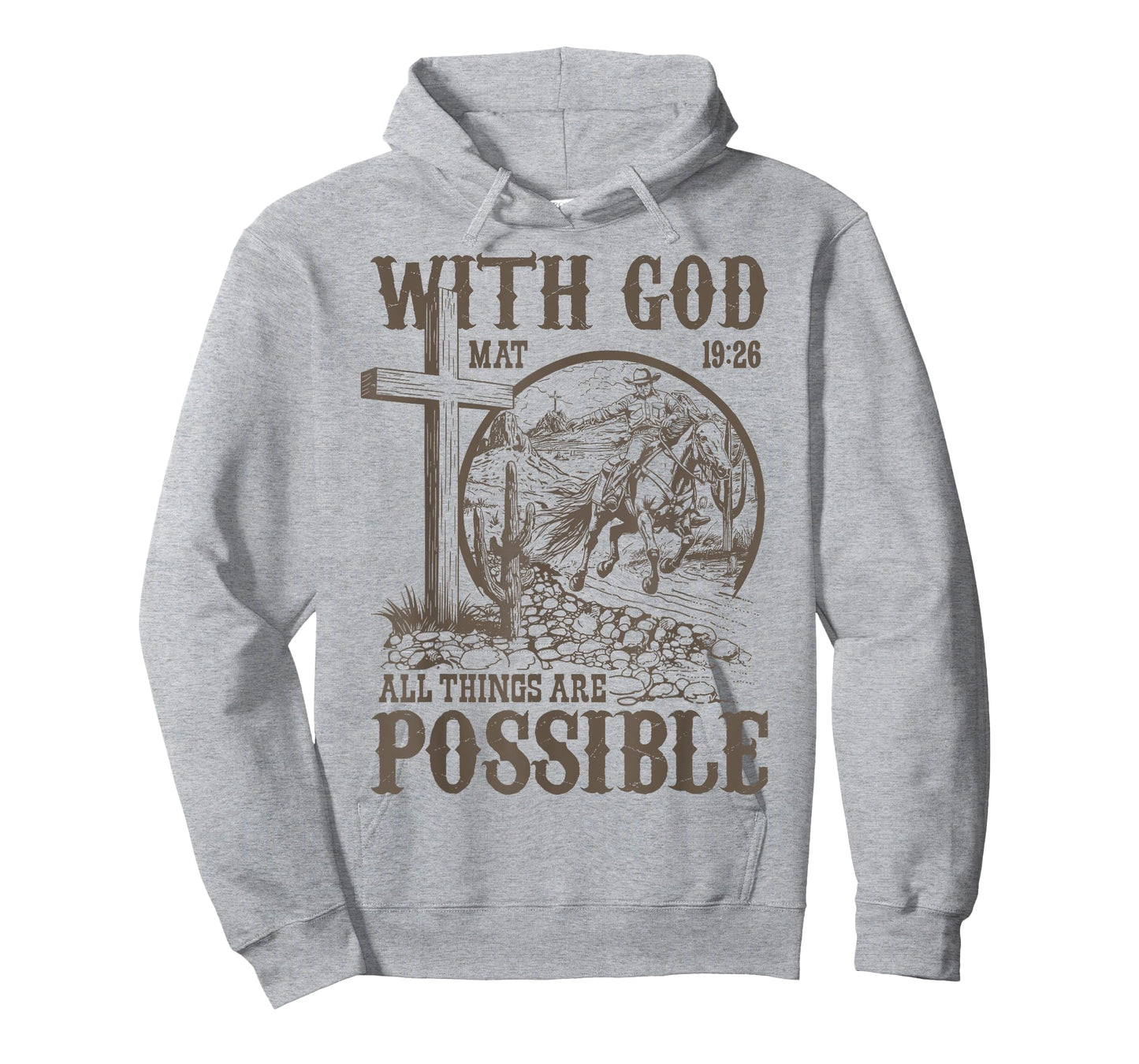 with God All Things are Possible Cowboy Bible Scripture T-Shirt