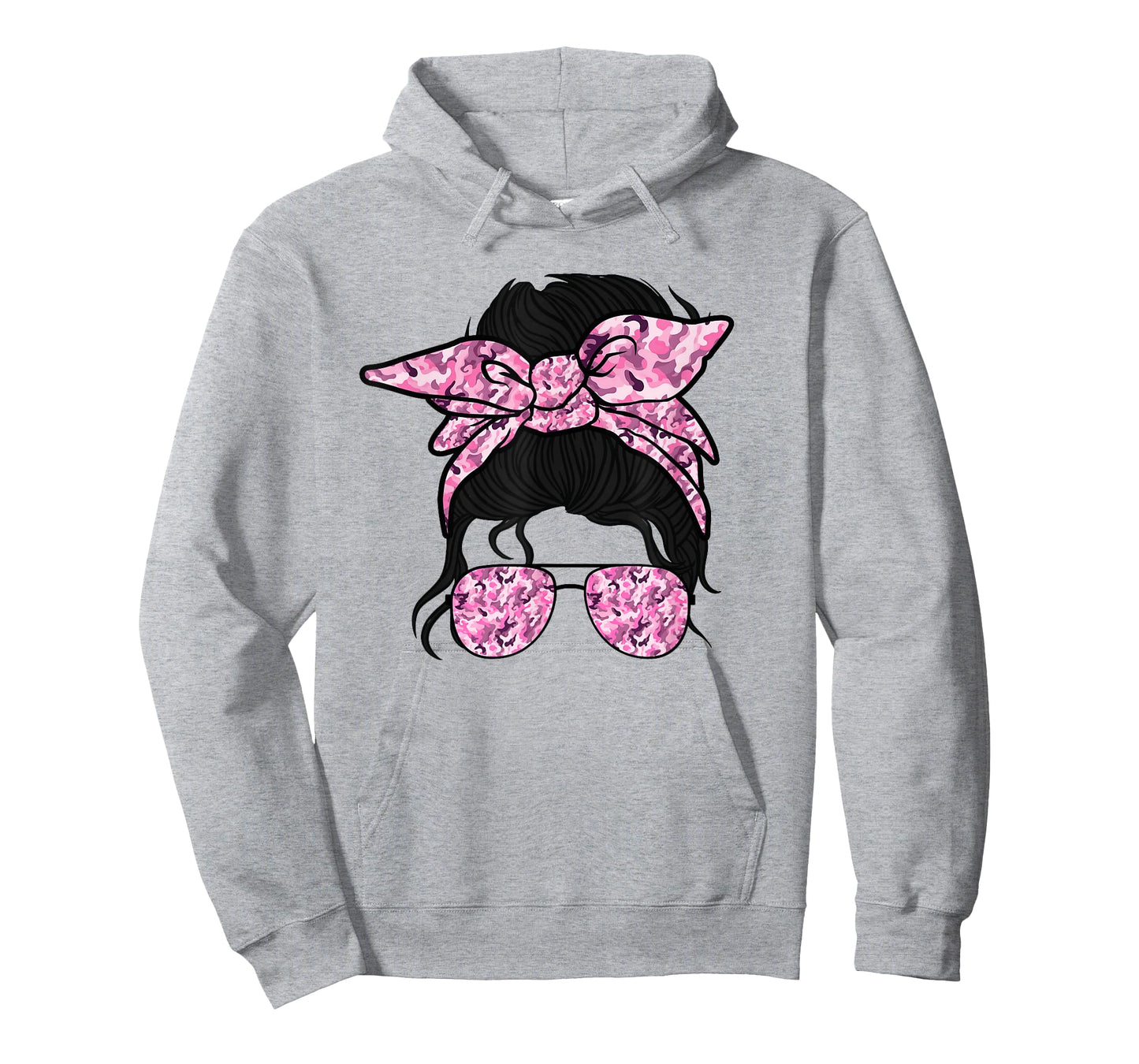 Pink Camouflage Camo Messy Bun Hunting For Girls Women Kids T-Shirt