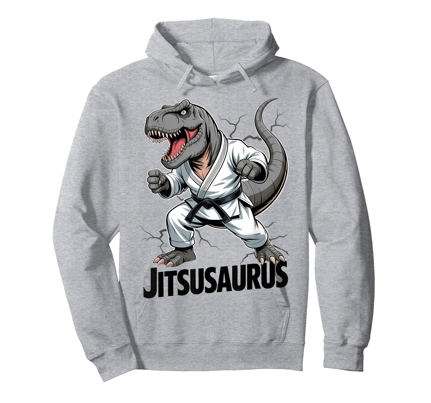 Jitsusaurus Funny Dinosaur Brazilian Jiu Jitsu T-rex White T-Shirt