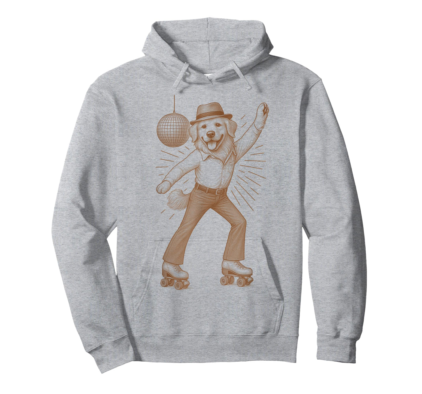 Golden Retriever Dog Lover Disco 70s Roller Skate Dog Mom T-Shirt