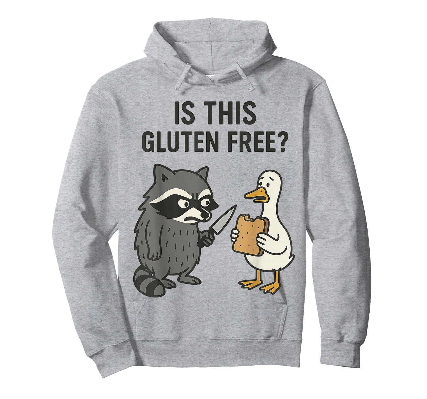 is This Gluten Free ? Funny Raccoon and Duck T-Shirt