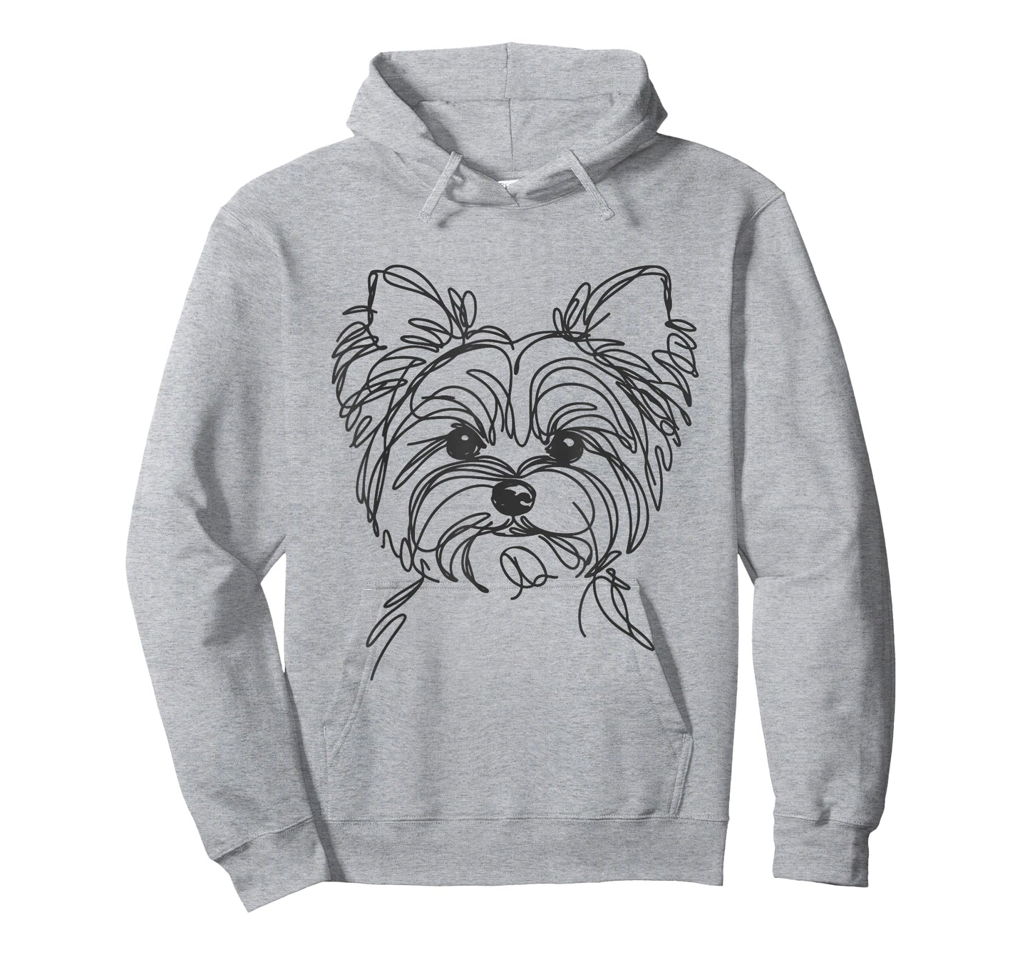 Line Art Dad Mom Dog - Yorkie Terrier T-Shirt