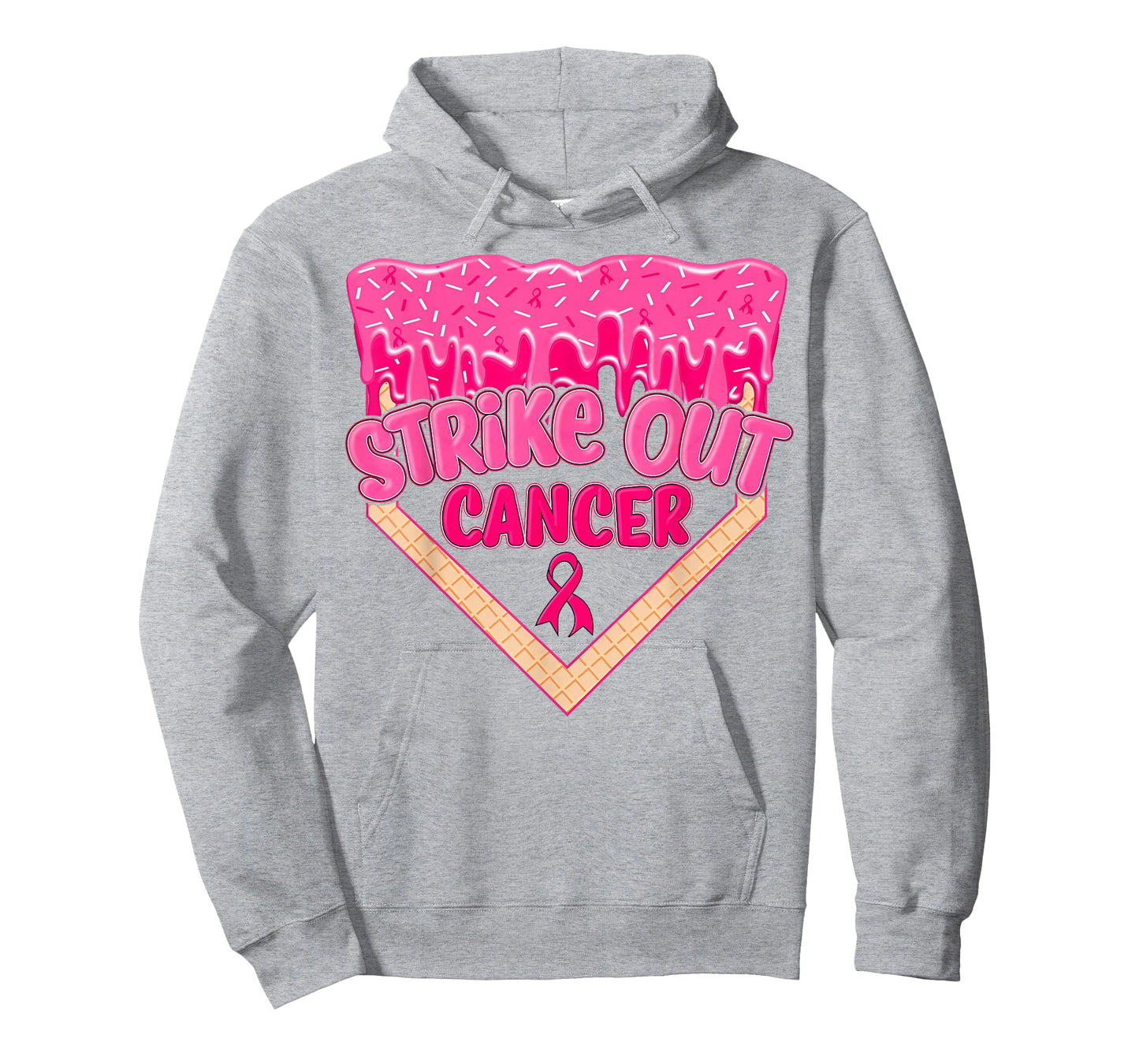Strike Out Breast Cancer Warrior Baseball Drip Home Plate T-Shirt