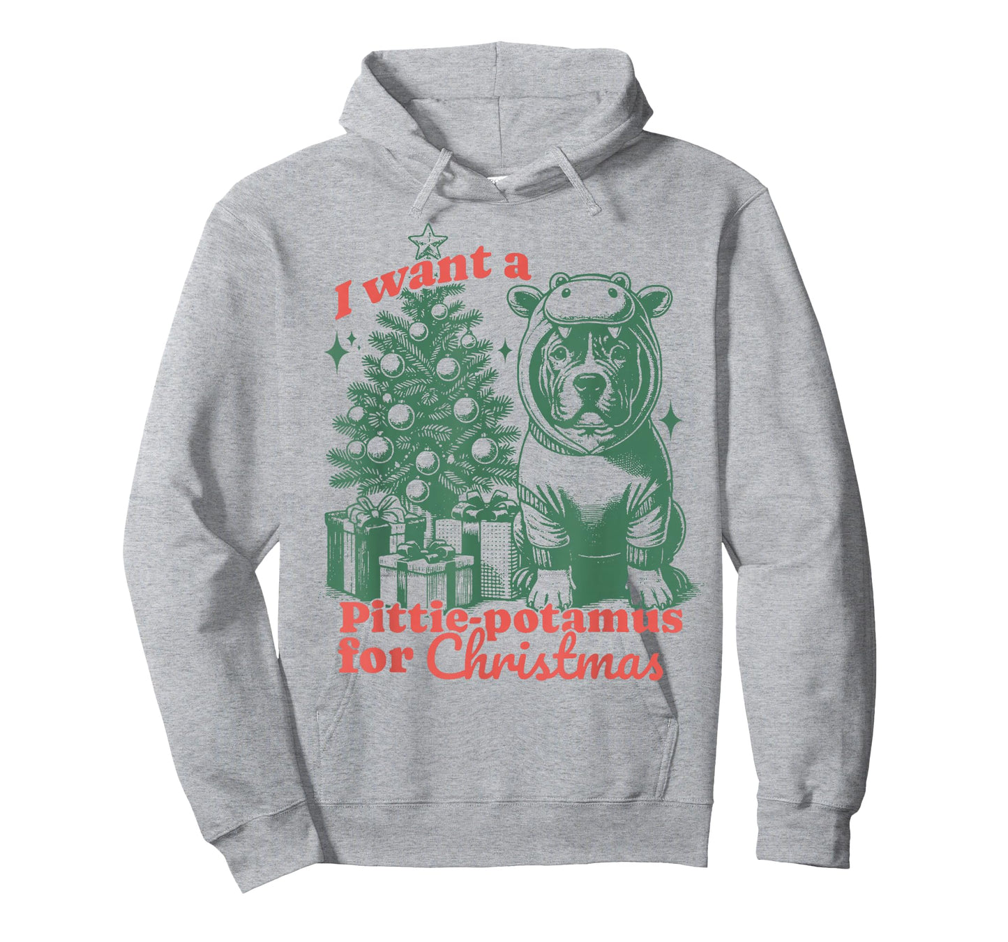 I Want A Pittie-Potamus Pitbull for Christmas Dog Lover T-Shirt