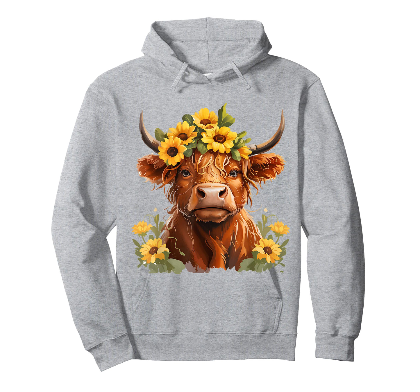 Scottish Highland Cow Sunflower Heifer Country Farmer Girls T-Shirt