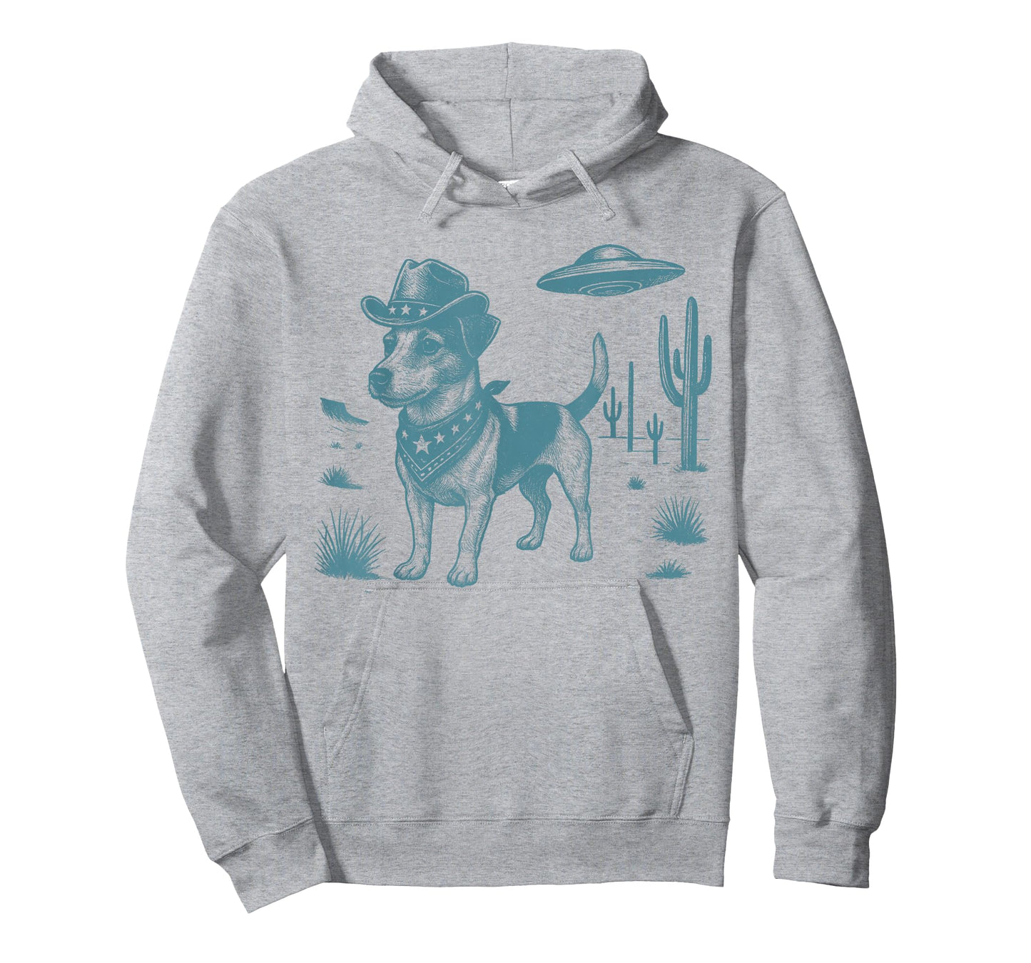 Jack Russell Cowboy Vintage UFO Western Country Dog Lovers T-Shirt