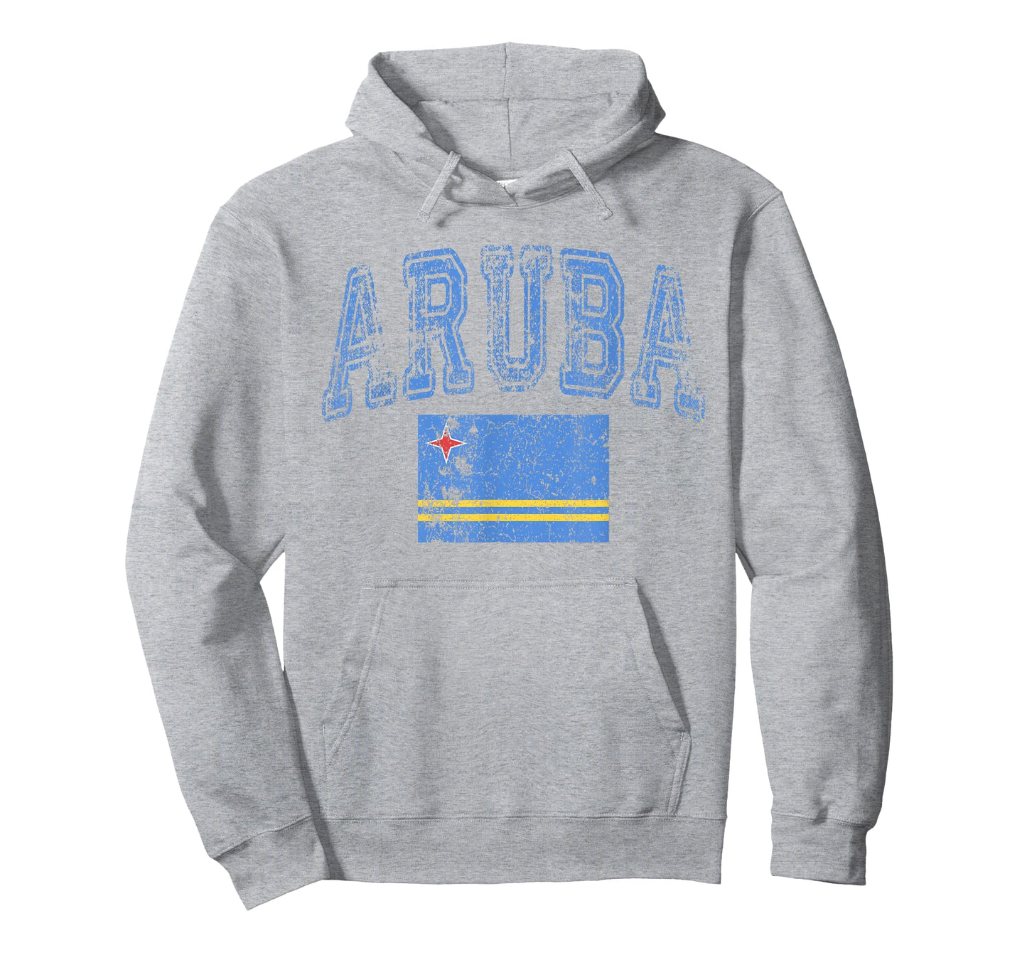 Threadrock Vintage Retro Faded Aruba Flag T-Shirt - White, Small, Unisex-Adults - Short Sleeve, Crew Neck, Polyester 100%