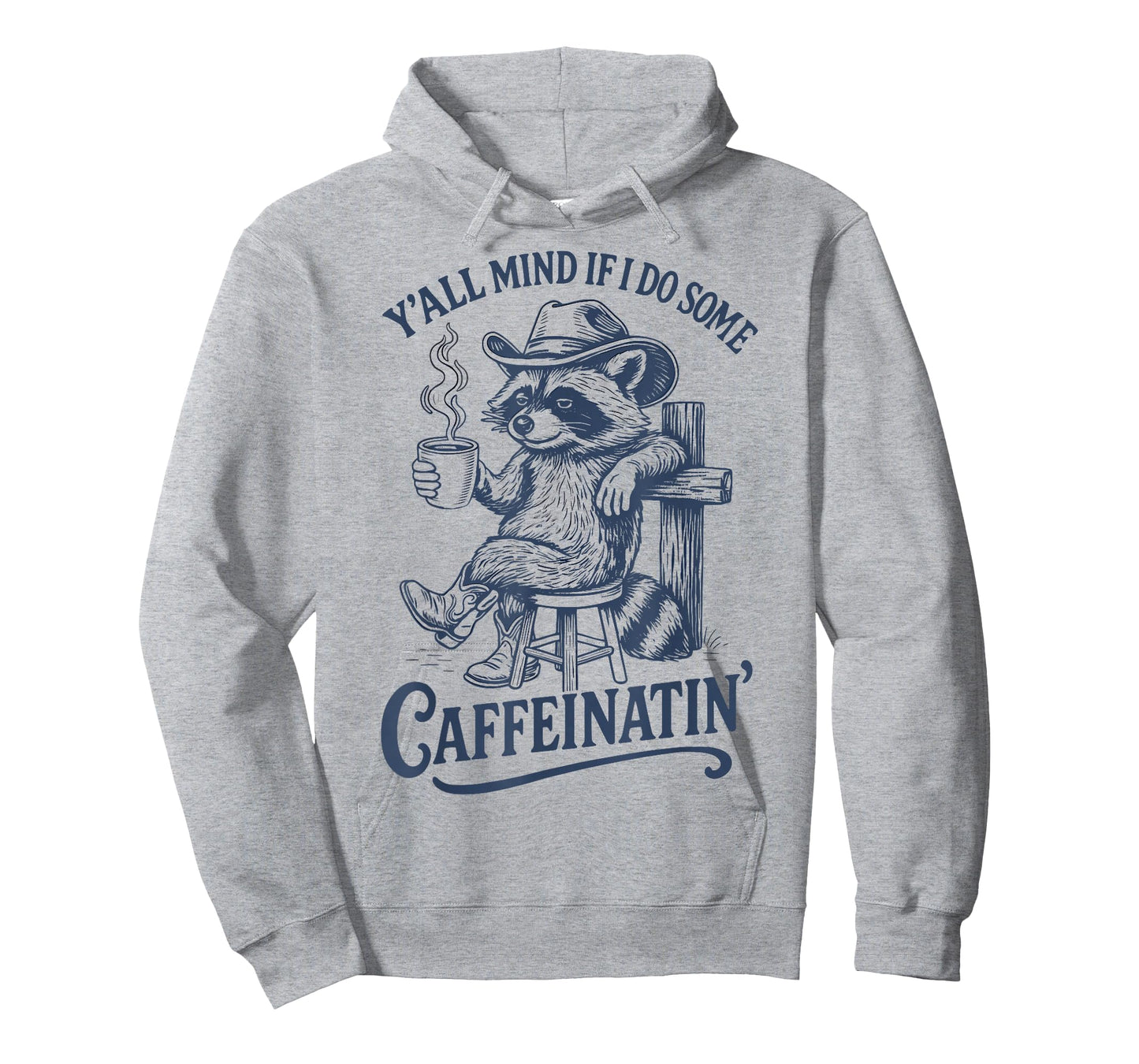 Raccoon with Cowboy Hat Coffee Lover Humor Country Western T-Shirt