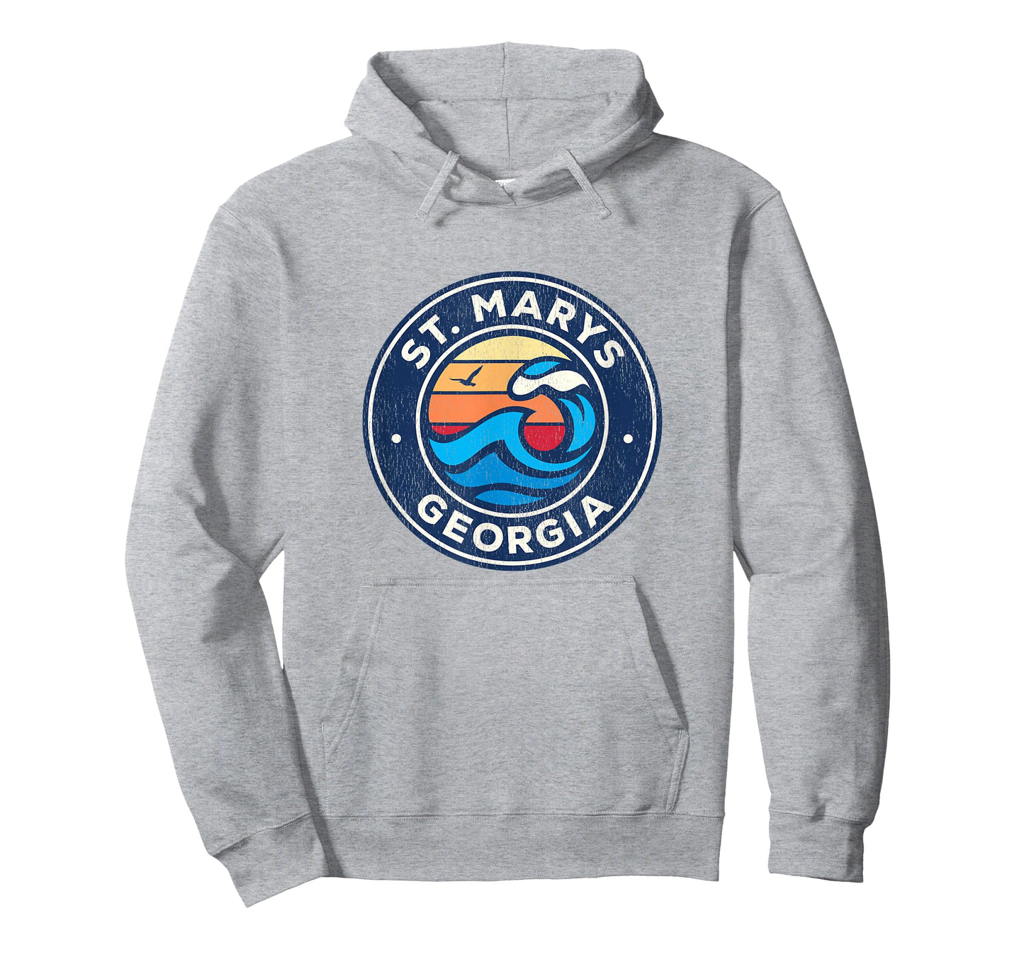 St. Marys Georgia GA Vintage Nautical Waves Design T-Shirt