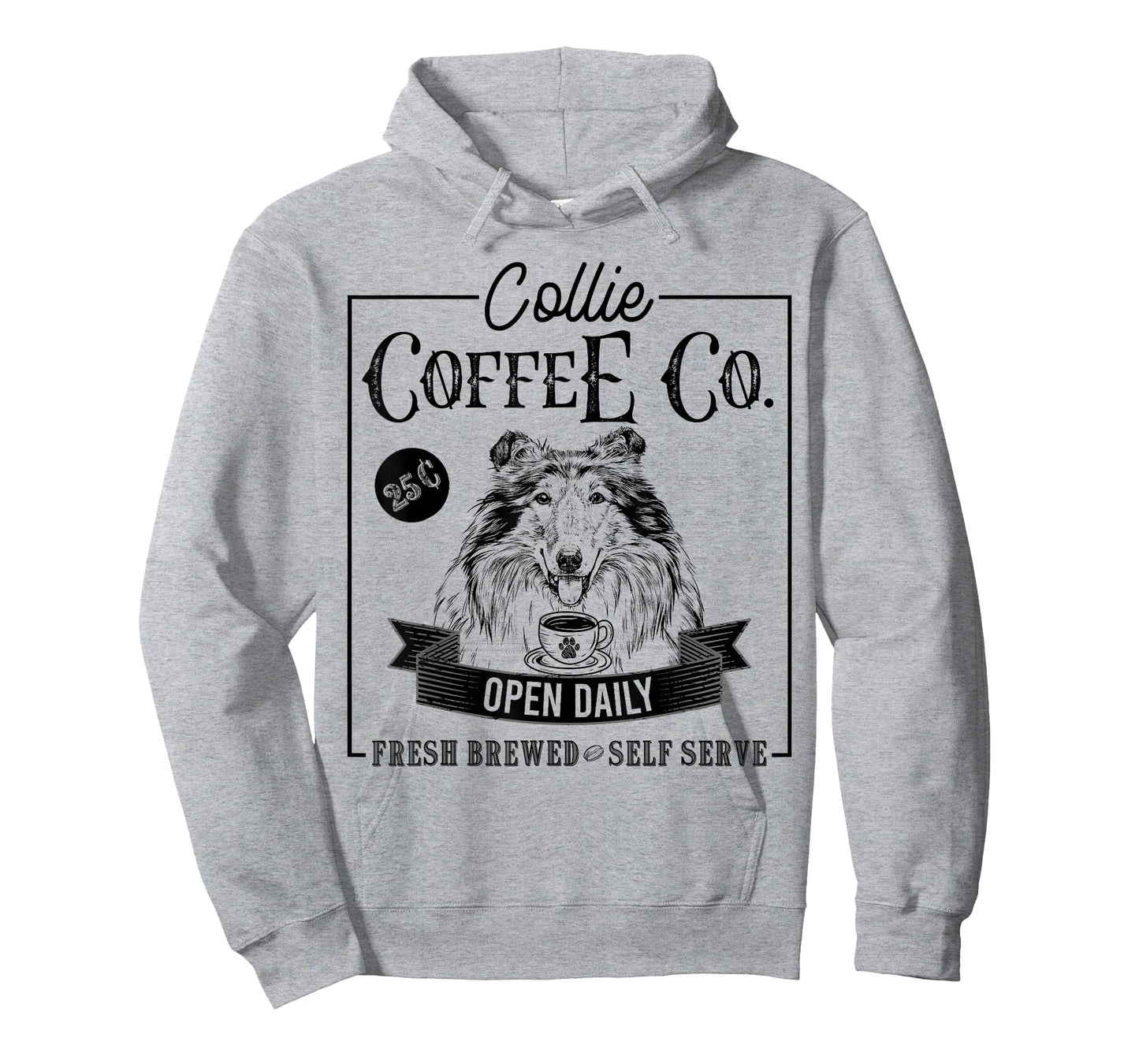 Retro Rough Collie Coffee Funny Dog Mom Coffee Lover T-Shirt