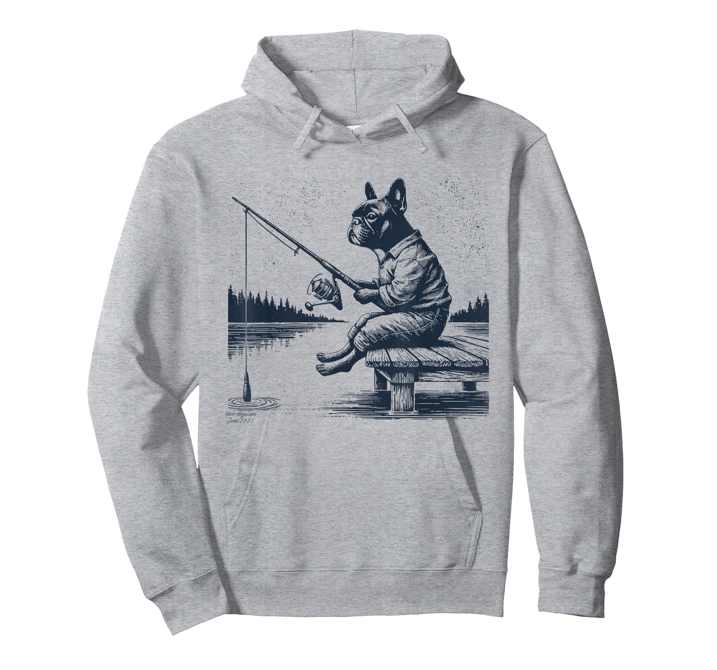 French Bulldog Frenchie Fishing Funny Fish Dog Mom Pet Dad T-Shirt