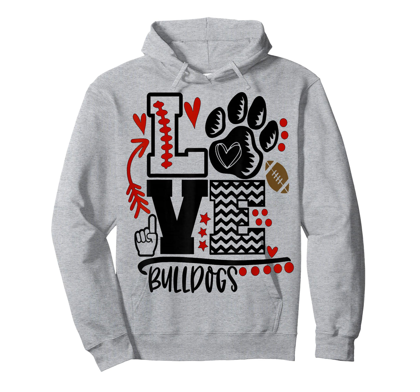 Football, Bulldogs, Shirt, paw, mom, School Spirit, t Shirt T-Shirt