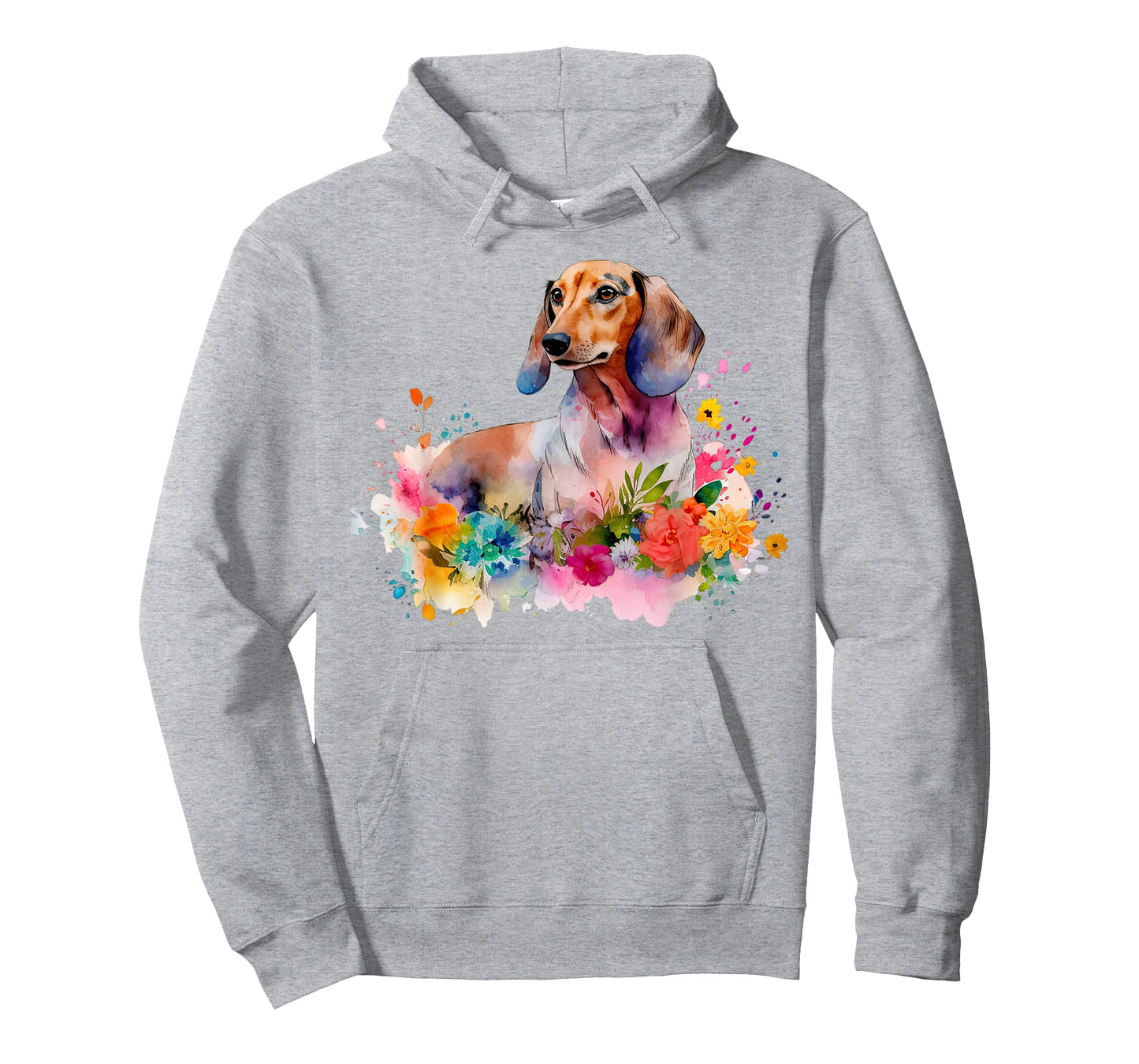 Dachshund Watercolor Art Dog Dog Breed Woman Kids Floral T-Shirt