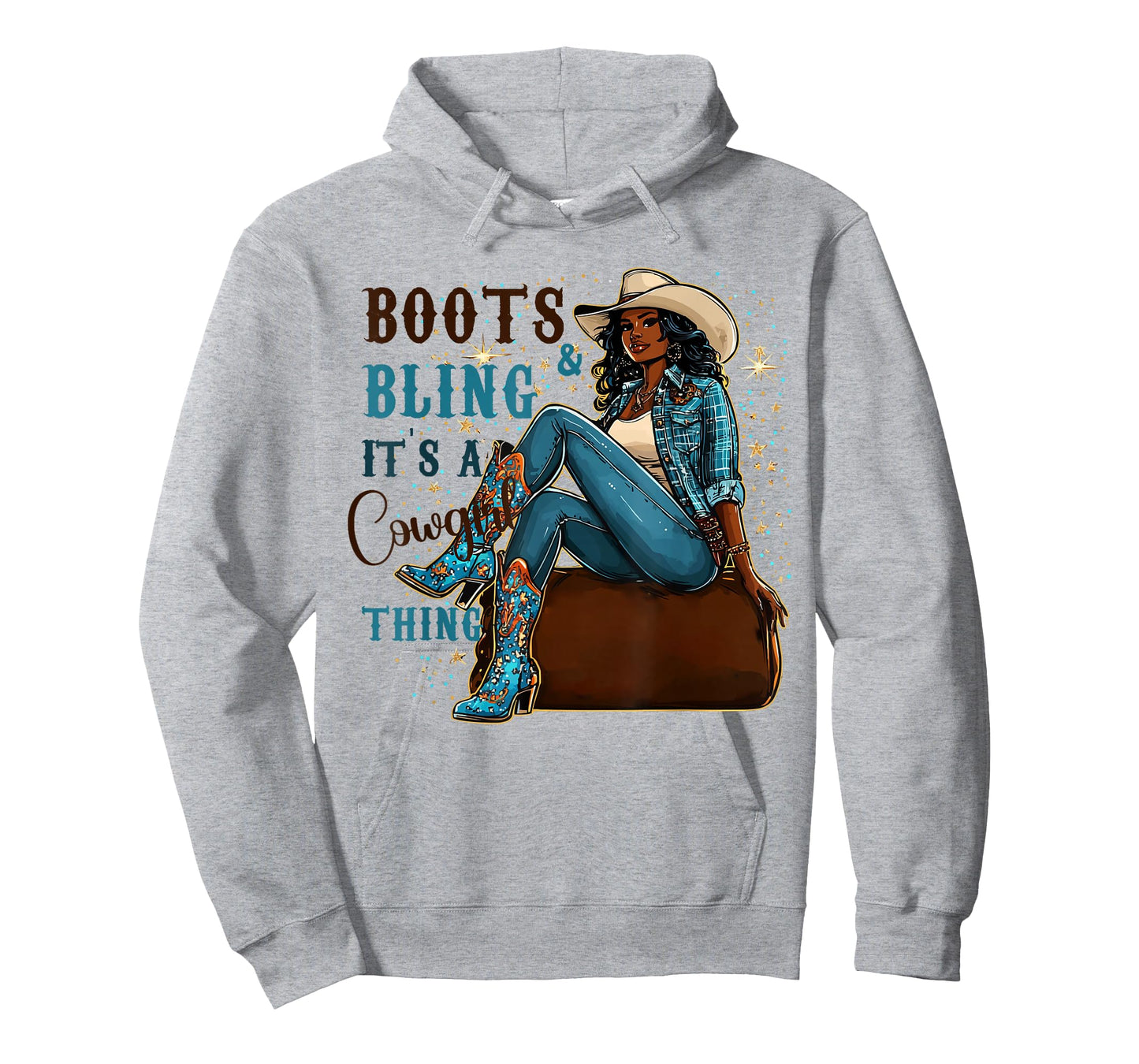 Boots and Bling it's Cowgirl Thing Western Country Melanin T-Shirt