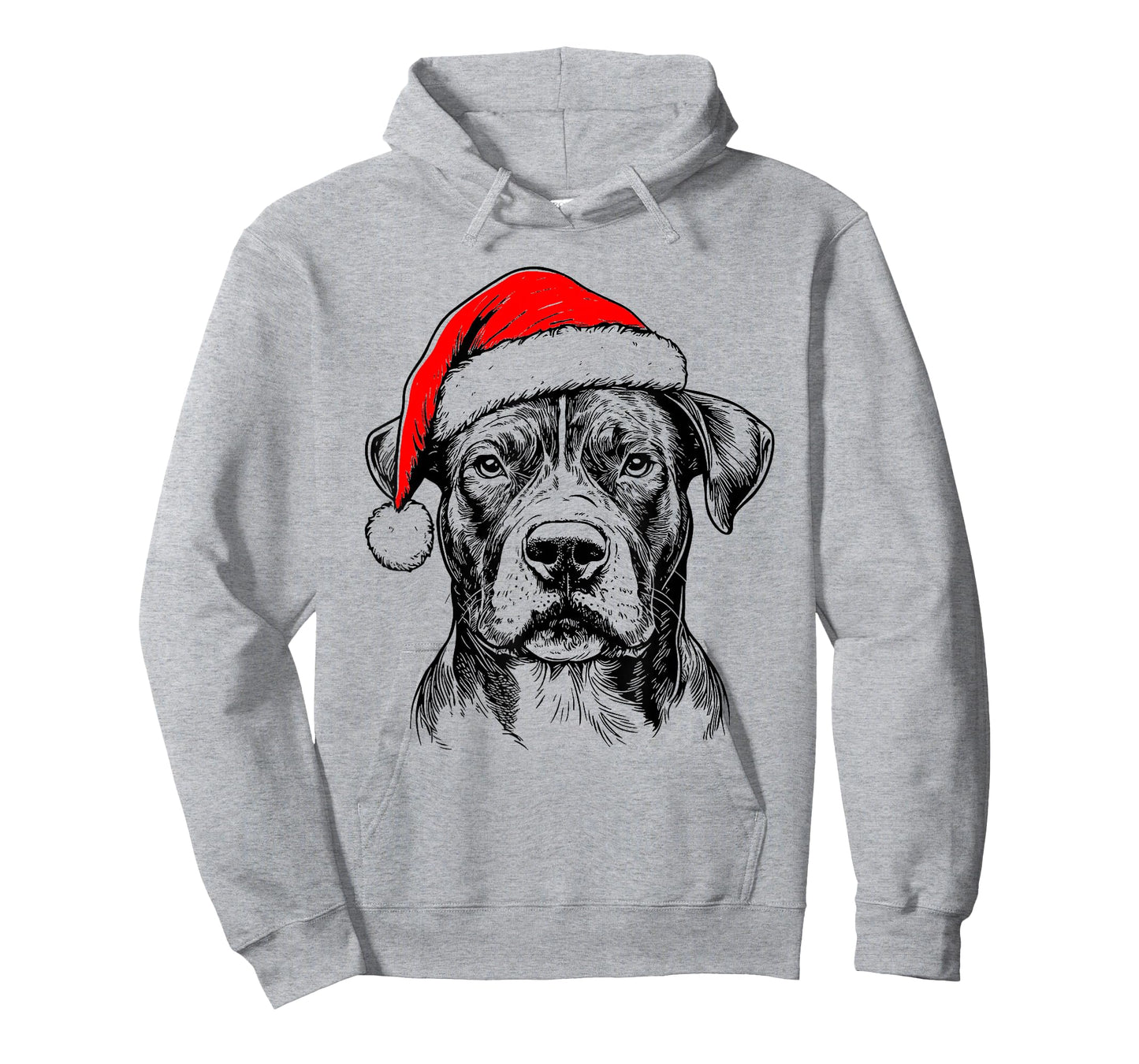 Pitbull with Santa Hat Christmas Dog Lover T-Shirt