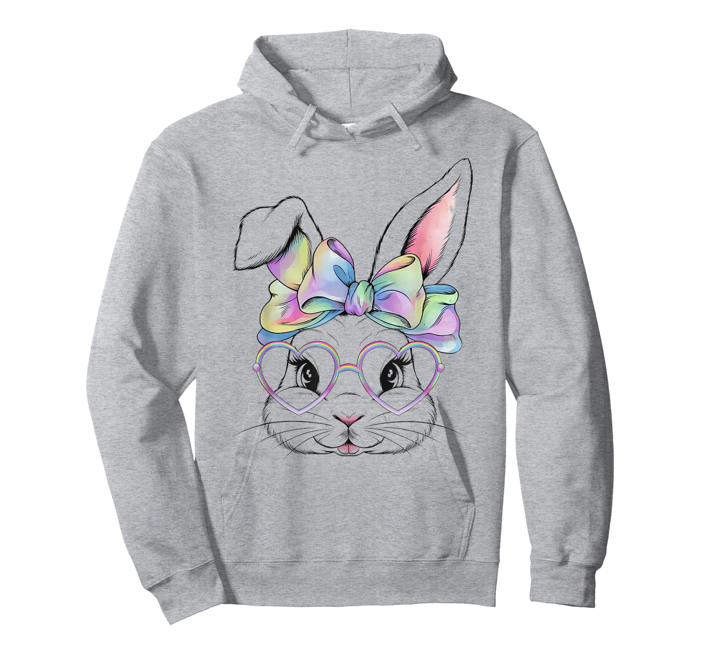 Cute Bunny Rabbit Face Tie Dye Glasses Girl Happy Easter Day T-Shirt