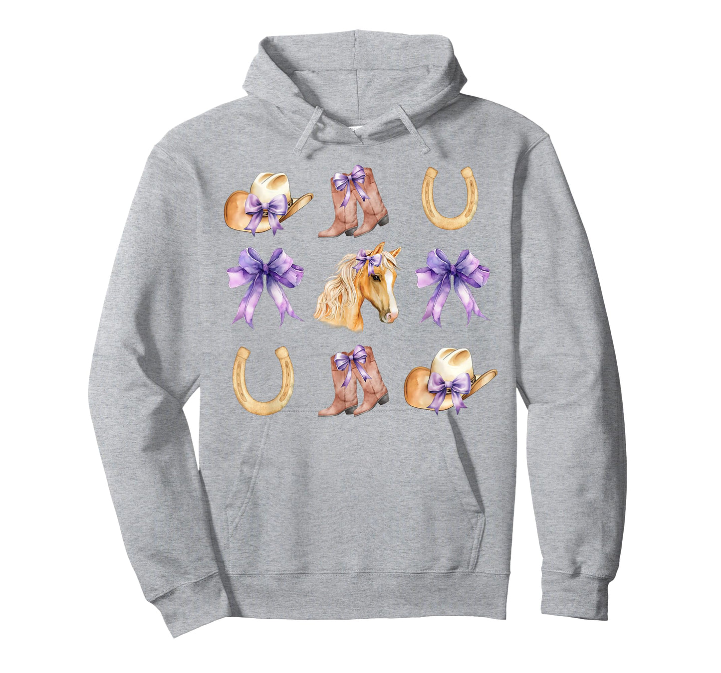 Western Girl Country Rodeo Purple Cowgirl Horse Coquette Bow T-Shirt