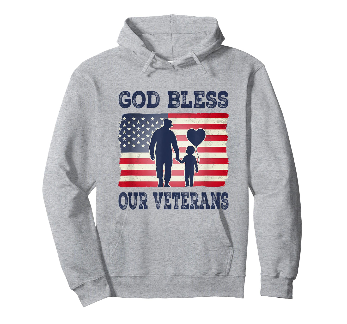 God Bless Our Veterans Soldier Dad Heart Balloon T-Shirt