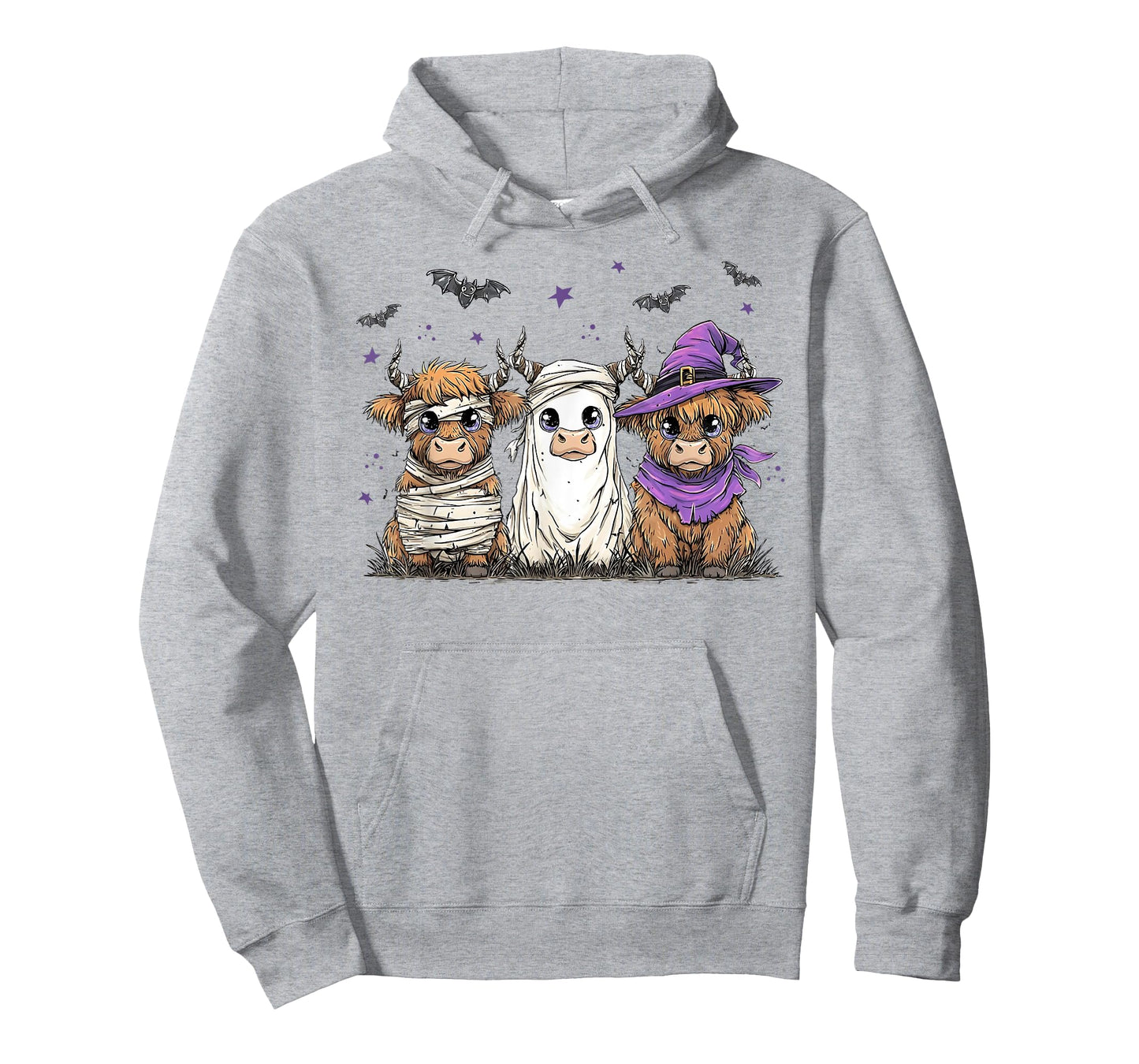 Halloween Highland Cow Witchy Cow Spooky Pumpkin Cow Ghost T-Shirt