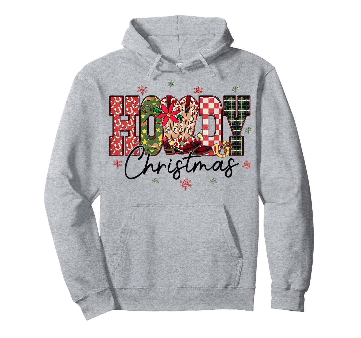 Howdy Christmas Boots Cowgirl Western Checkered Plaid Xmas T-Shirt
