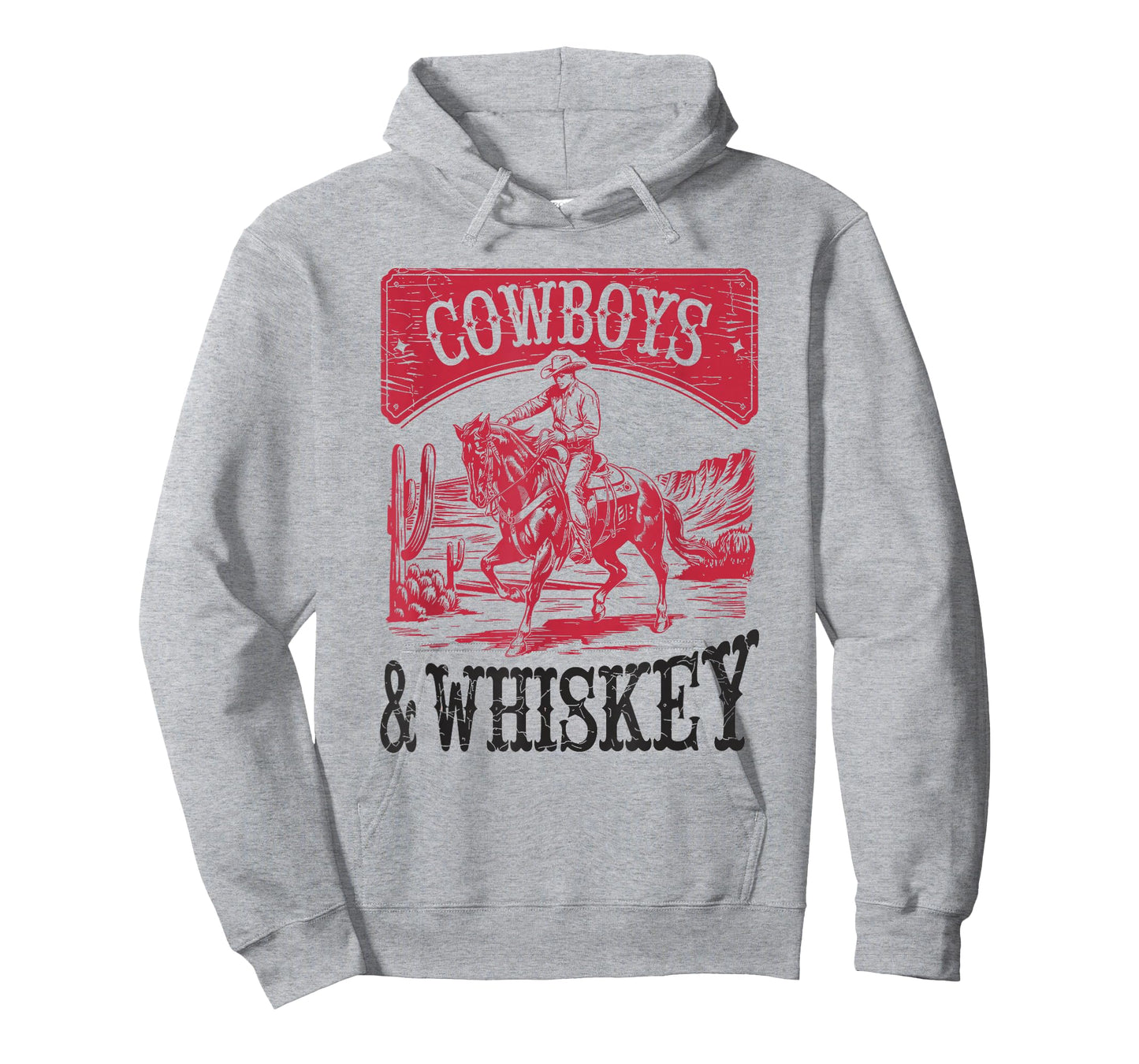 Cowboys & Whiskey, Vintage Bronc Rider Cowgirl T-Shirt