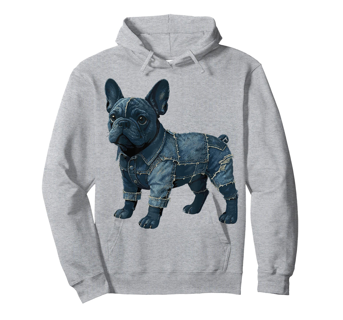 English Bulldog Patchwork Denim Shirt Women, Cute Dog Mom T-Shirt