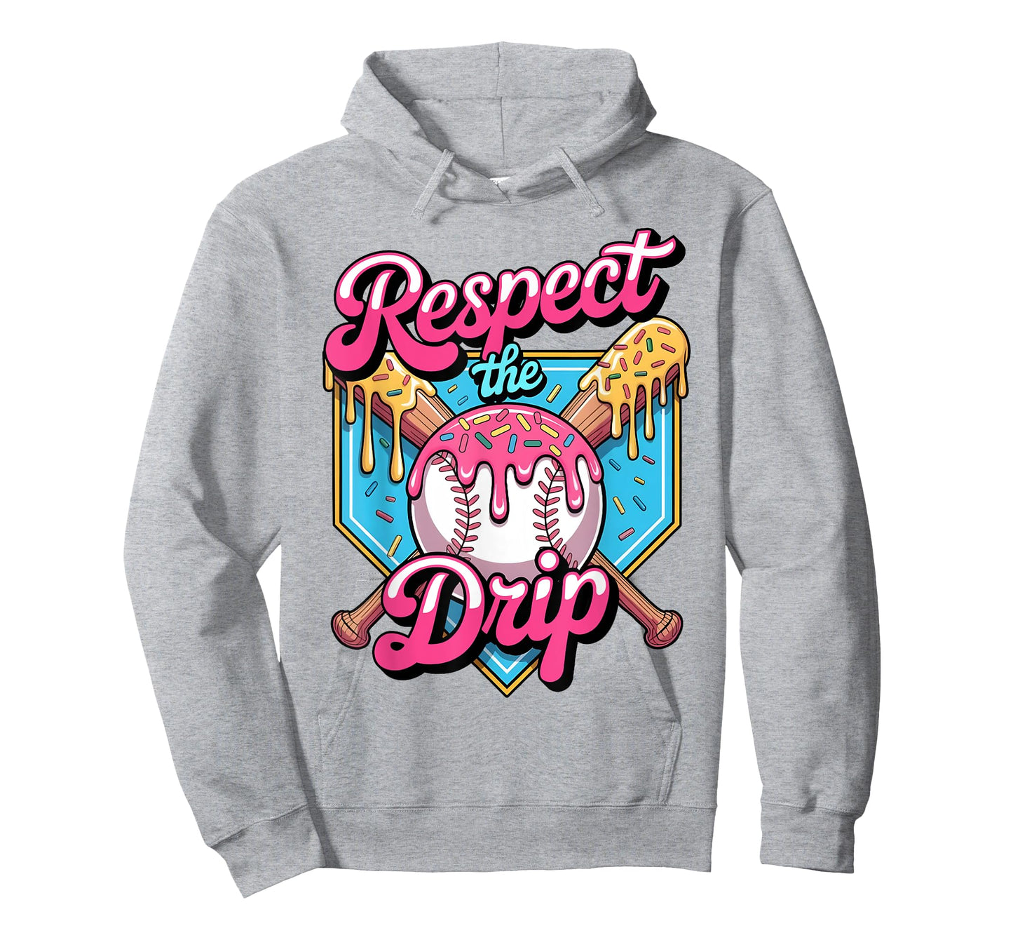 Respect The Drip Baseball Home Plate Ice Cream Dripping T-Shirt