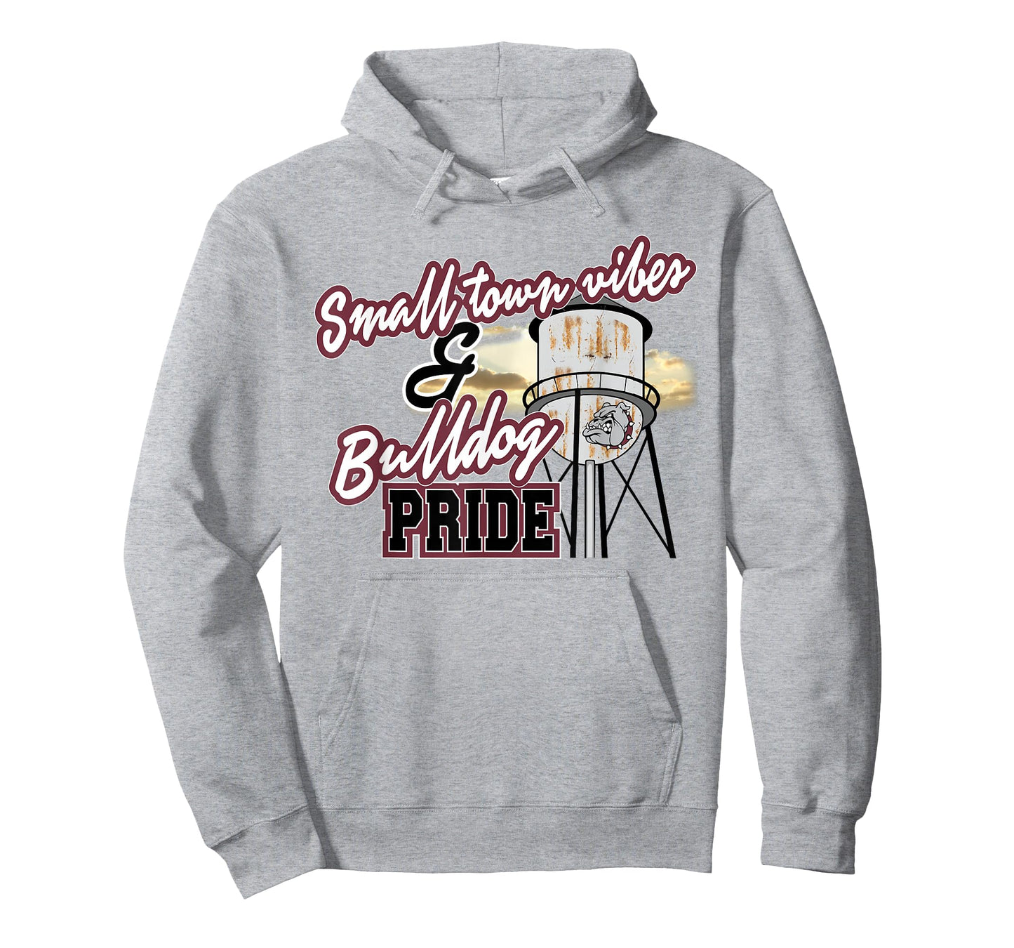 Small Town Vibes Bulldog Pride Maroon Bulldogs School Spirit T-Shirt