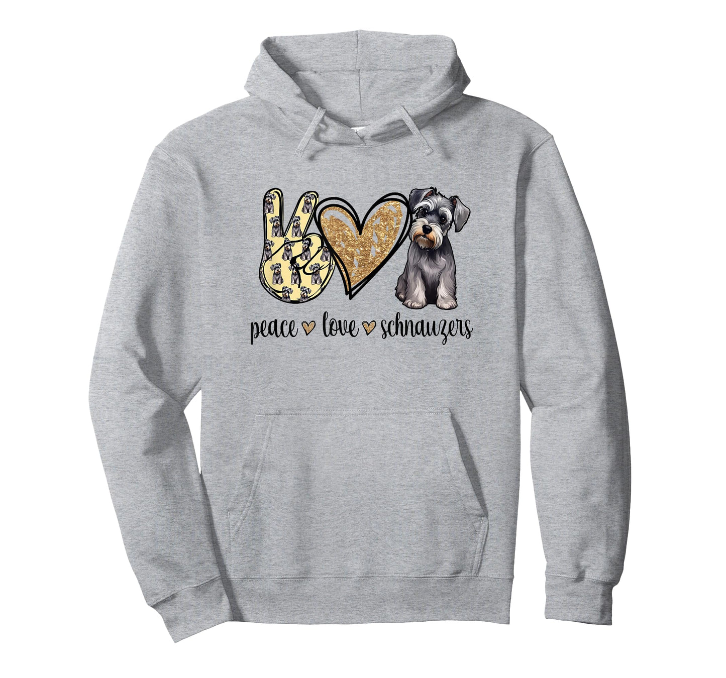 Funny Womens Peace Love Miniature Schnauzer Lover T-Shirt