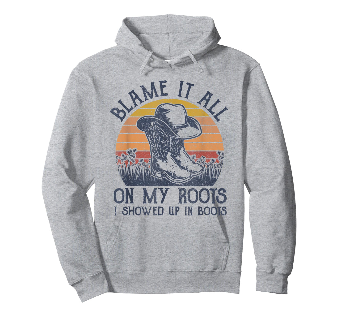 Blame It All On My Roots Cowboy Hat Western Country Music T-Shirt