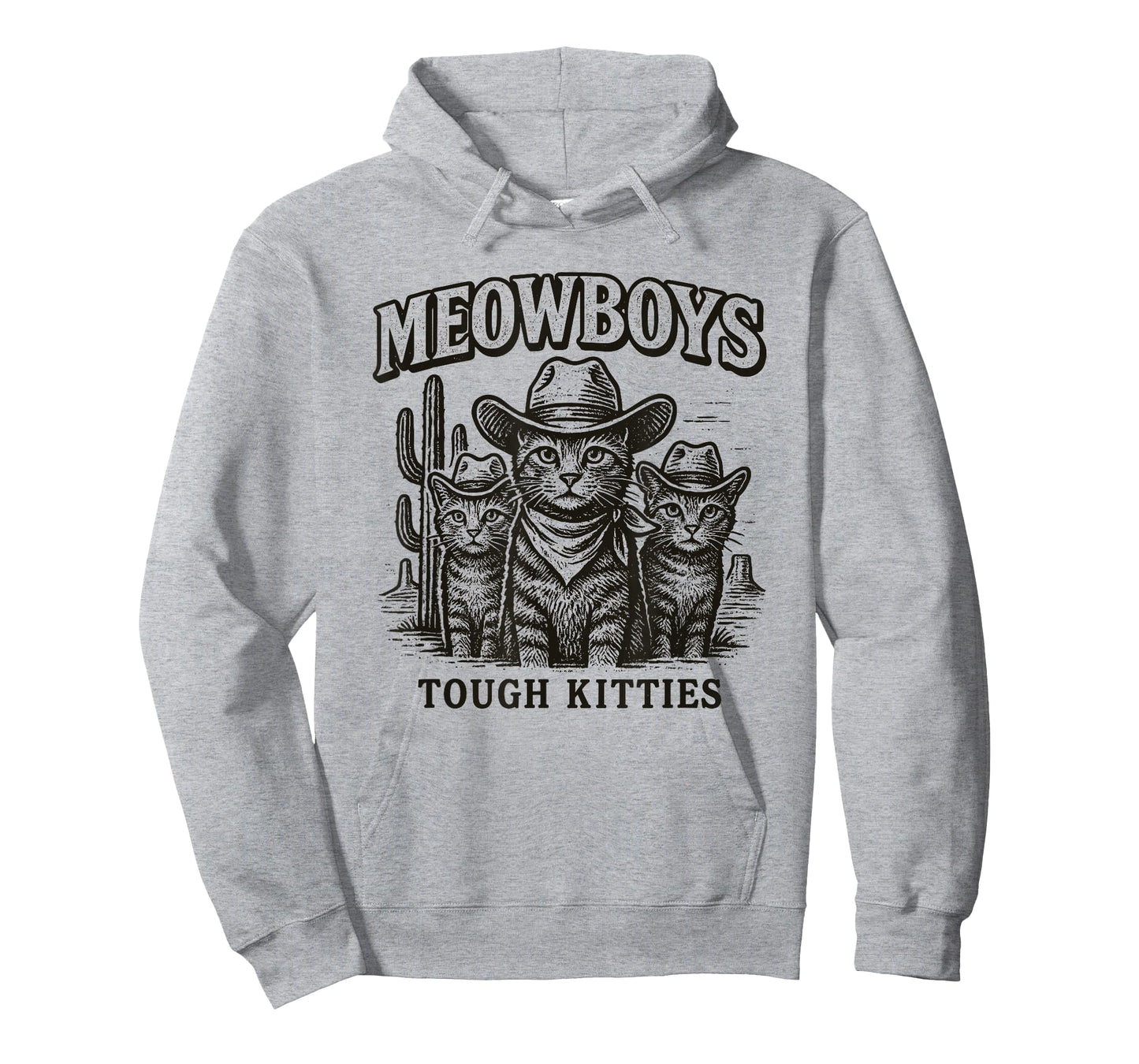 Meowboys Tough Kitties Country Western Cowboy Cat T-Shirt