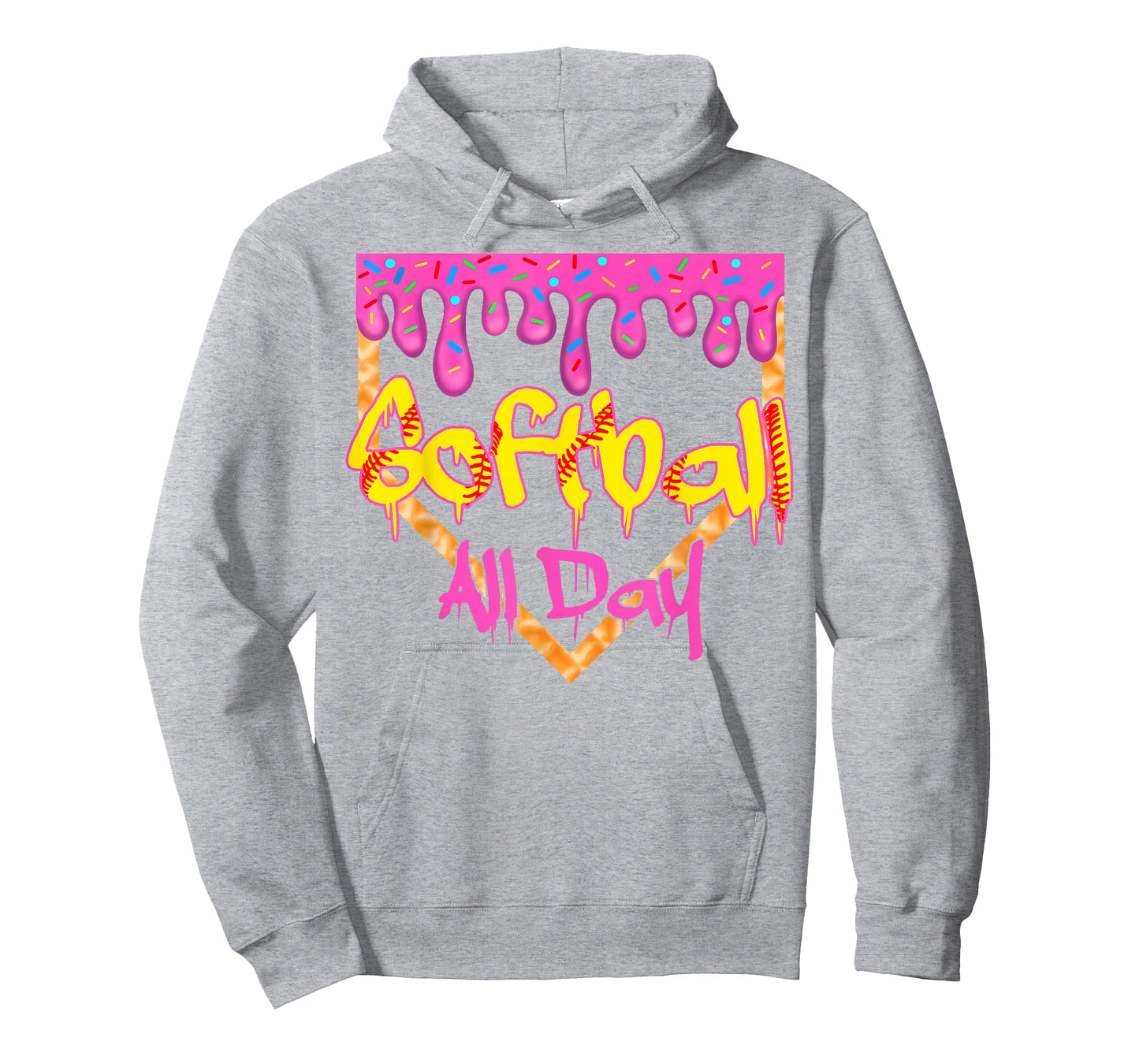 Softball All Day Drip Home Plate Ice Cream T-Shirt