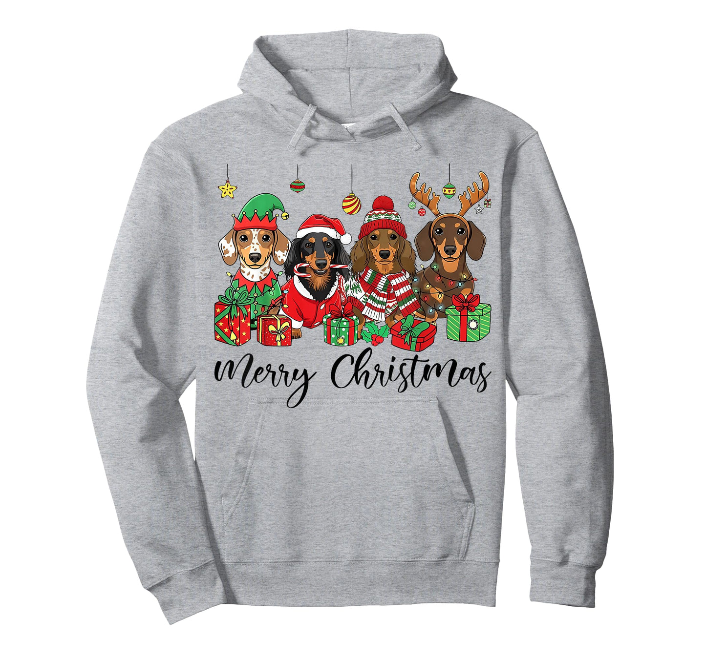 Merry Christmas Dachshund Dog Xmas Lights Holiday Pet T-Shirt