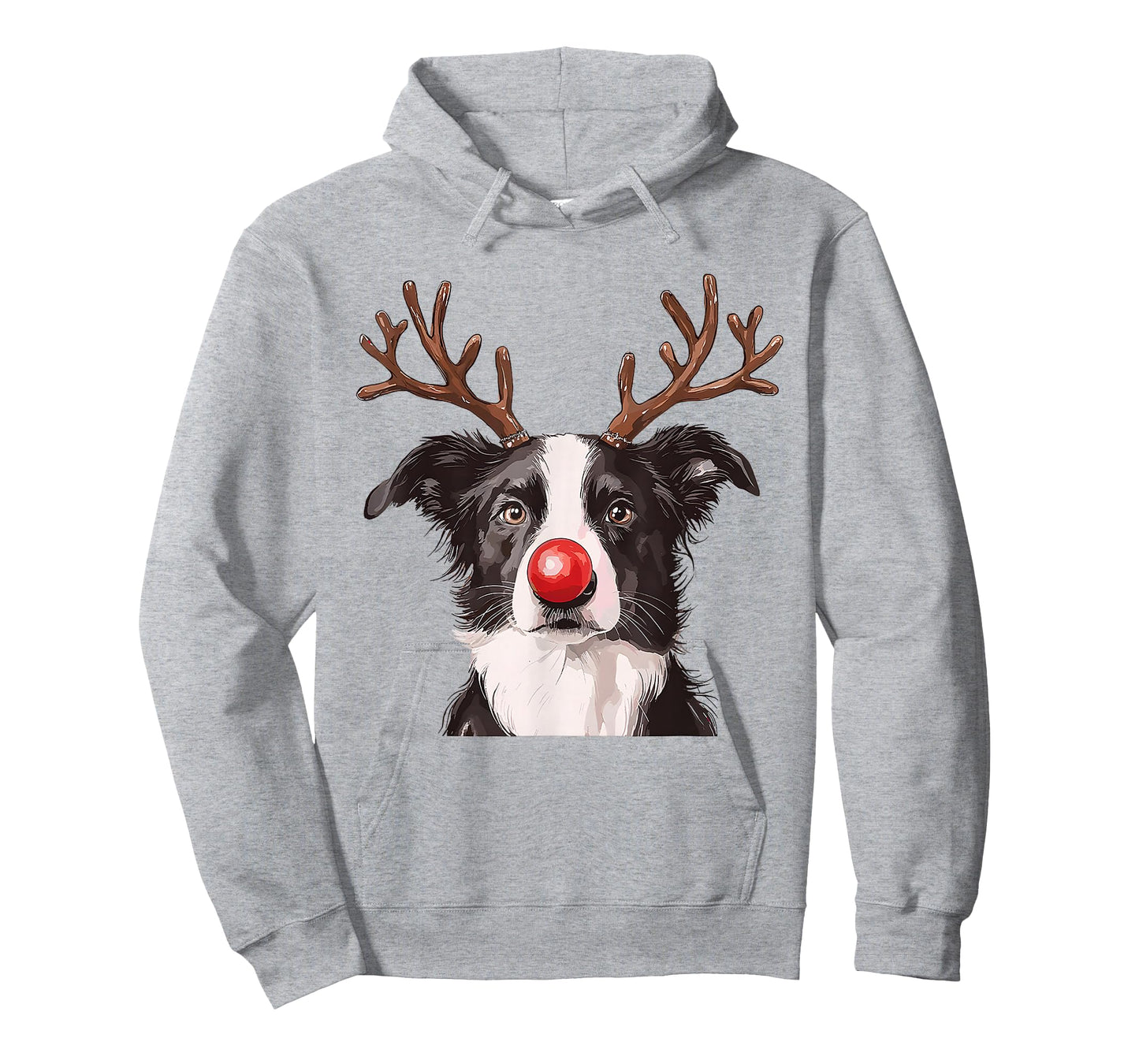 Cute Merry Christmas Border Collie Dog Reindeer Christmas T-Shirt