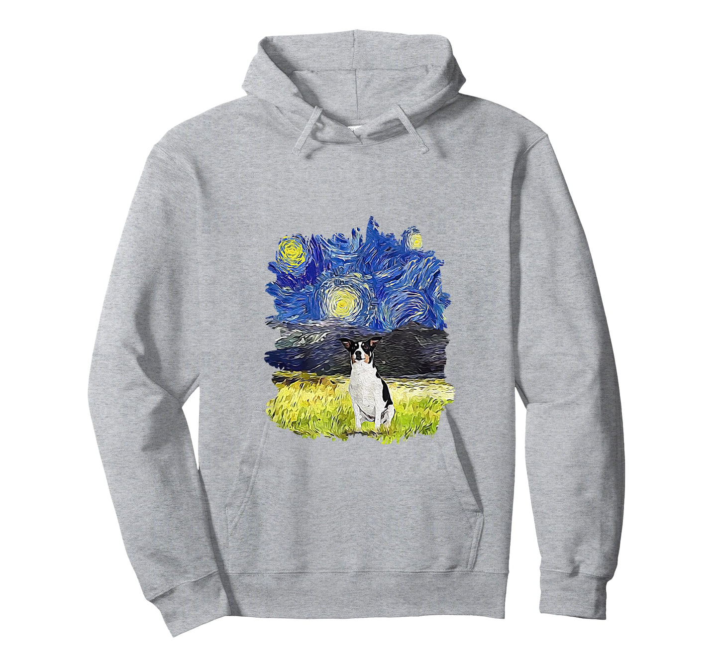 Starry Night Impressionist - Dog Art Rat Terrier Men Women Kids T-Shirt