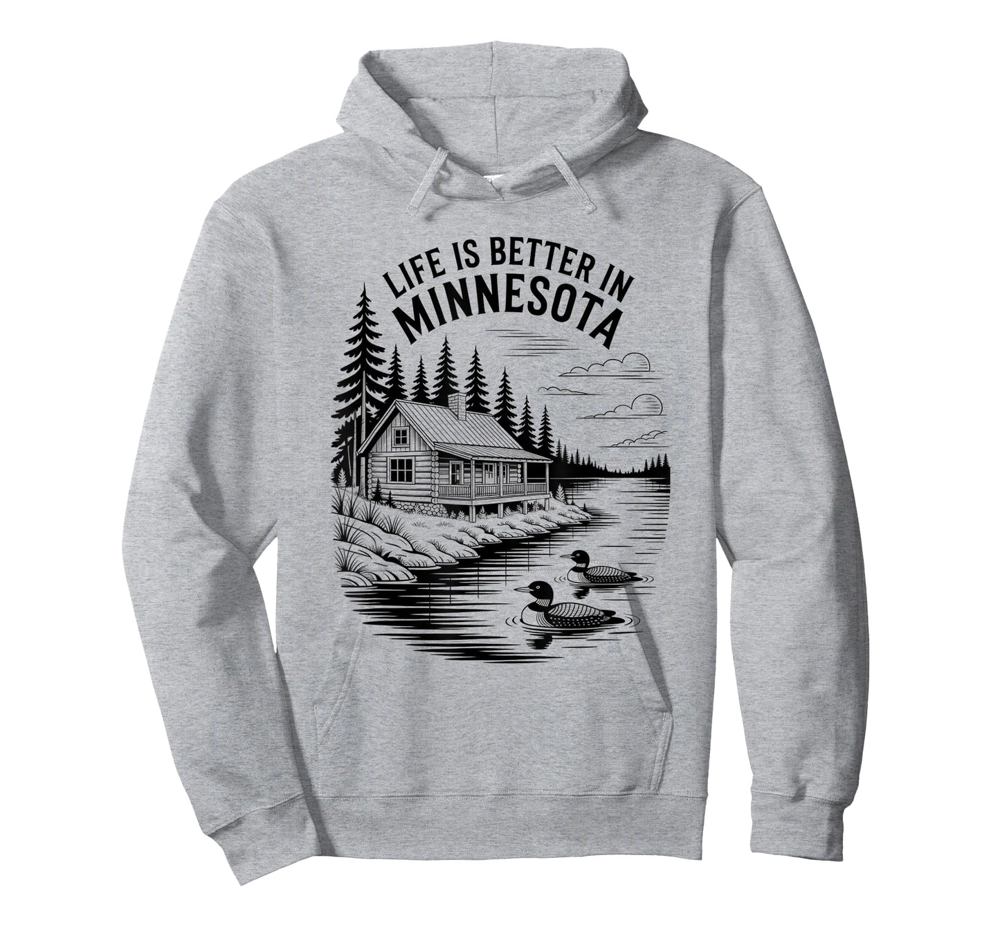 MN State Bird Common Loon Life is Better in Minnesota Cabin T-Shirt